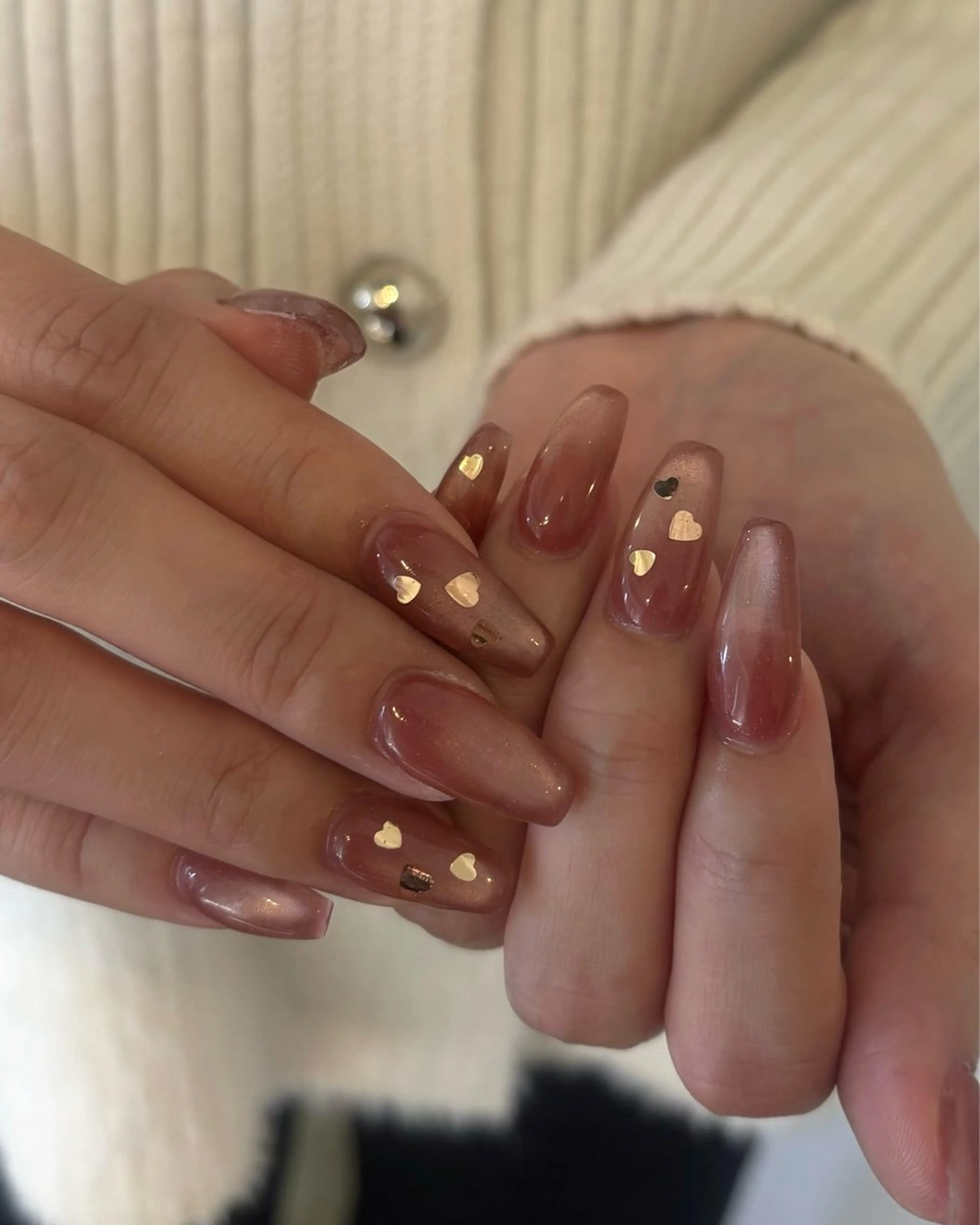 ネイル ジェルネイル マグネットネイル パラジェル バレンタイン ワンホンネイル ハンドネイル EmaNail 肥後橋店🤍YURIのネイルデザイン