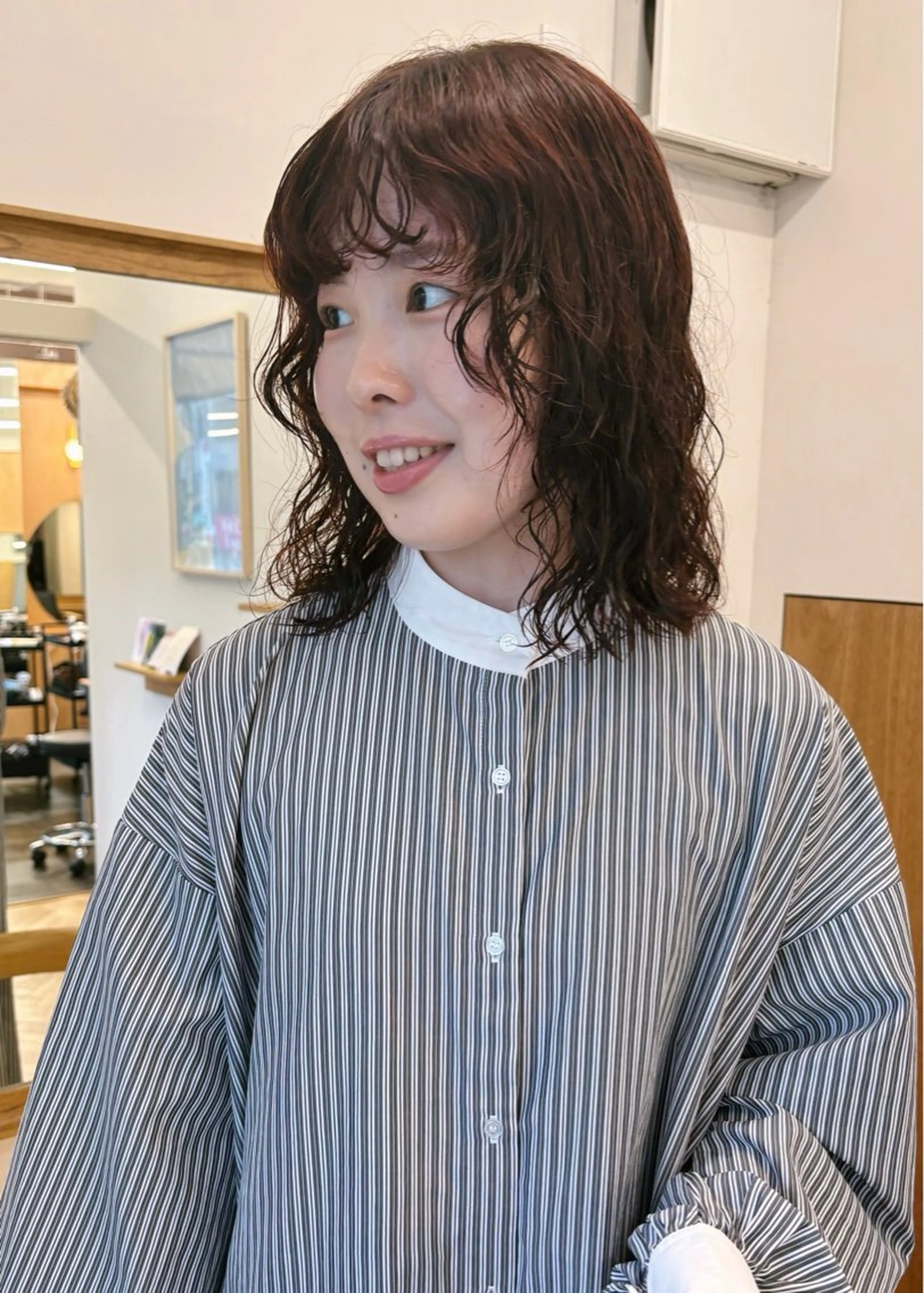 ミディアム カラー パーマ 西山 紗耶香🪽 透明感カラー/ボブのヘアスタイル