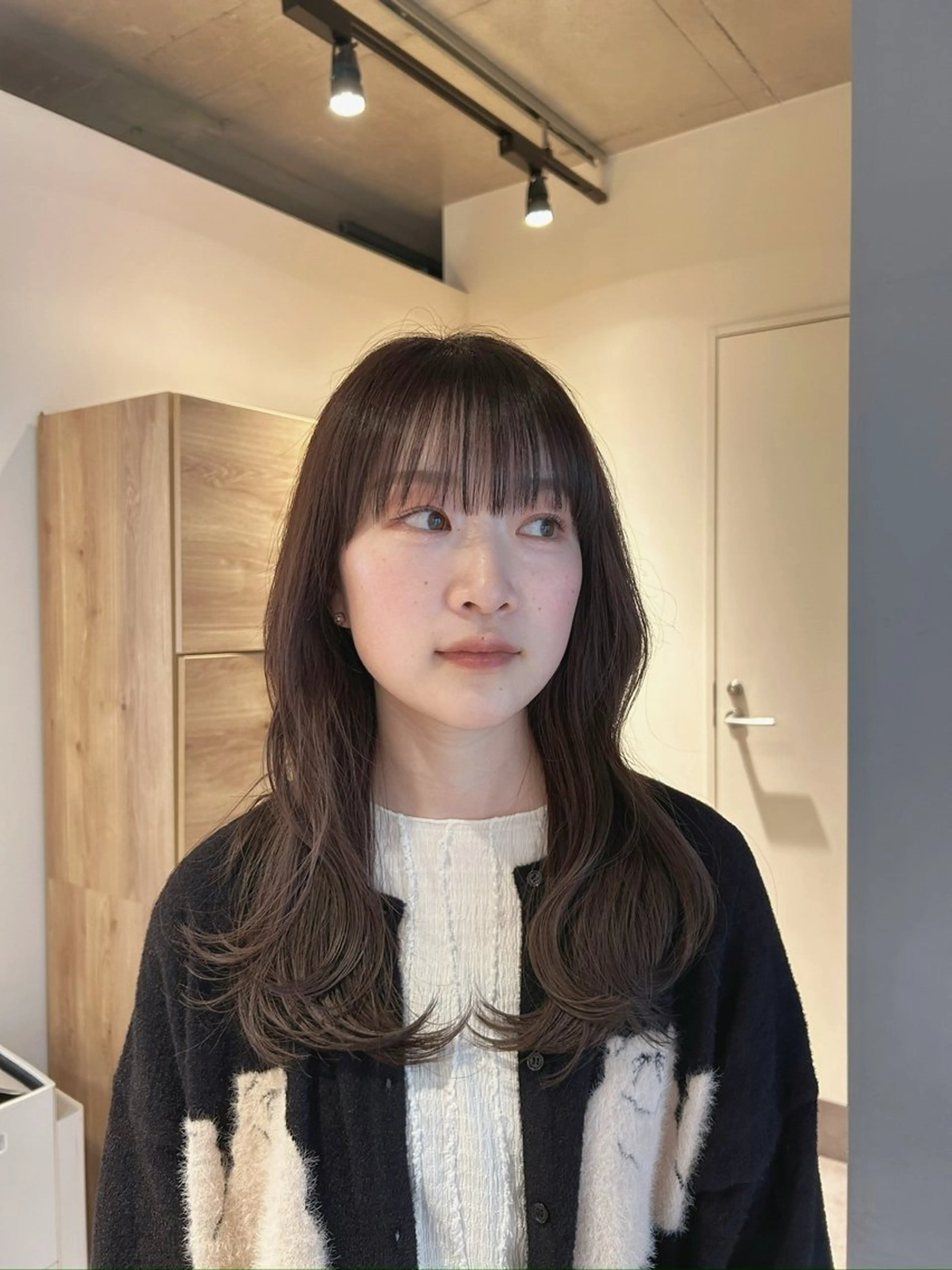 セミロング カラー 透明感カラー グレージュ カット ヘアカラー 葉月/ボブ/ 透明感カラー／中目黒のヘアスタイル