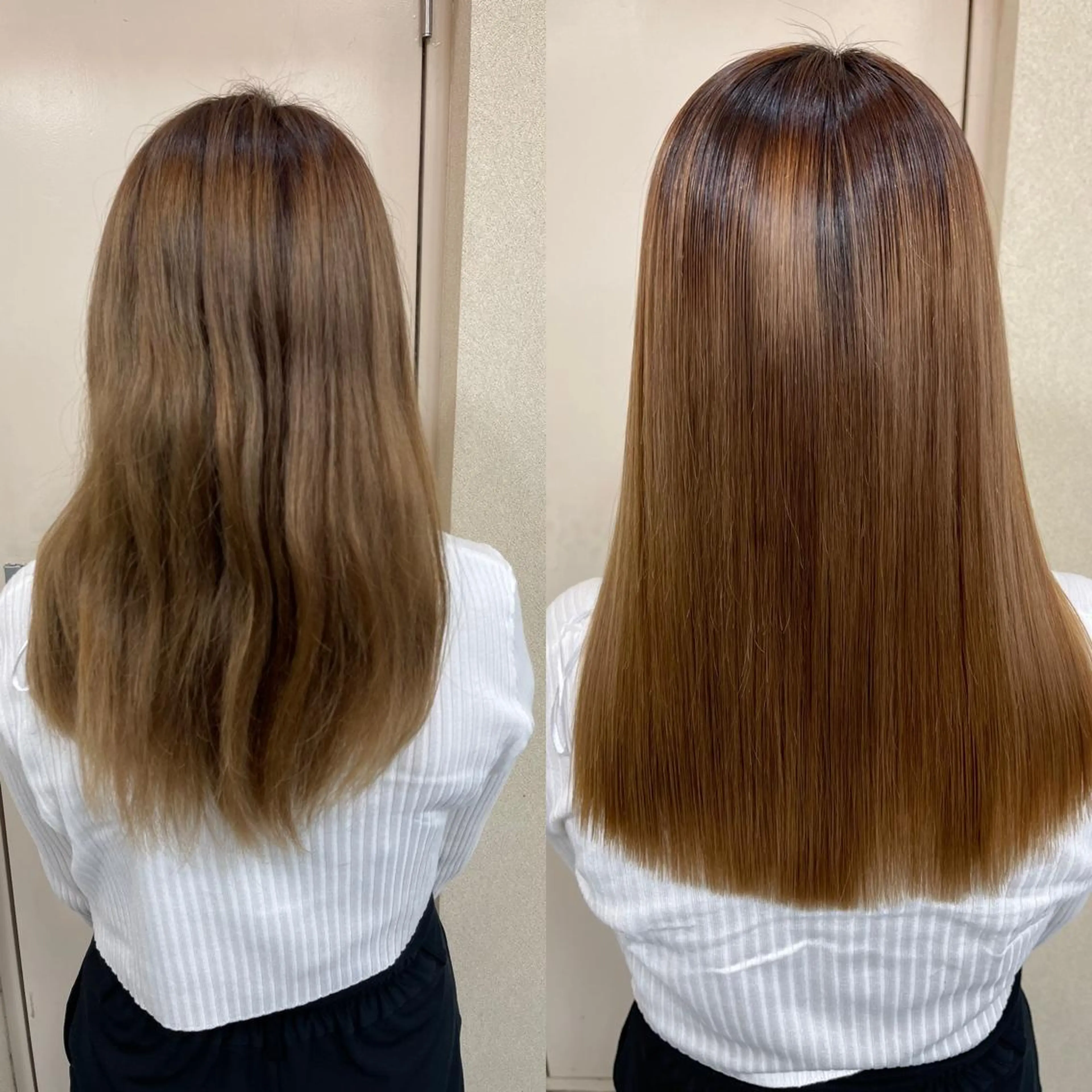 セミロング パーマ ストレートパーマ 縮毛矯正 トリートメント 髪質改善/縮毛矯正 /ブリーチ矯正/岡部のヘアスタイル