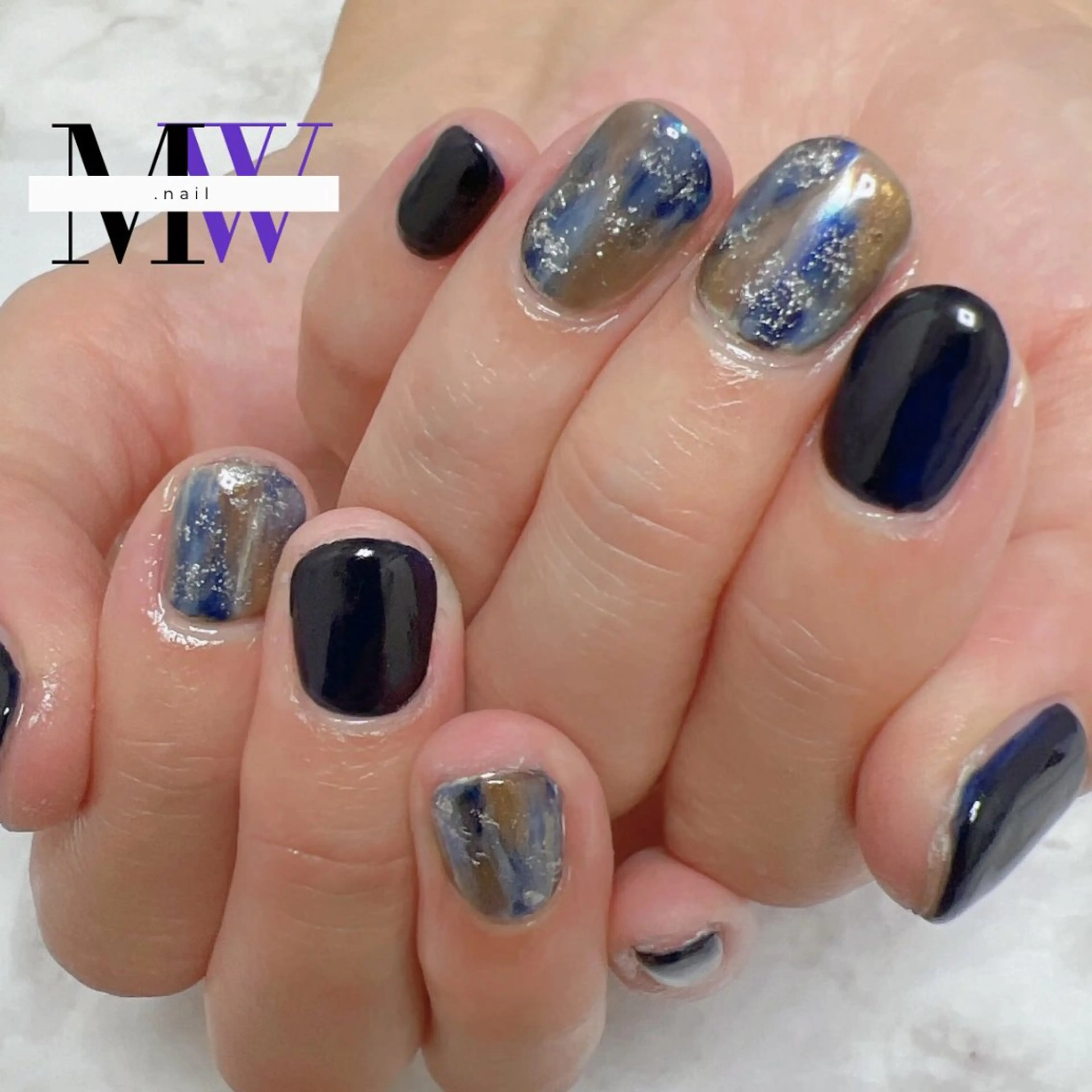 ネイル ミラーネイル ニュアンスネイル ハンドネイル MW .nailのネイルデザイン