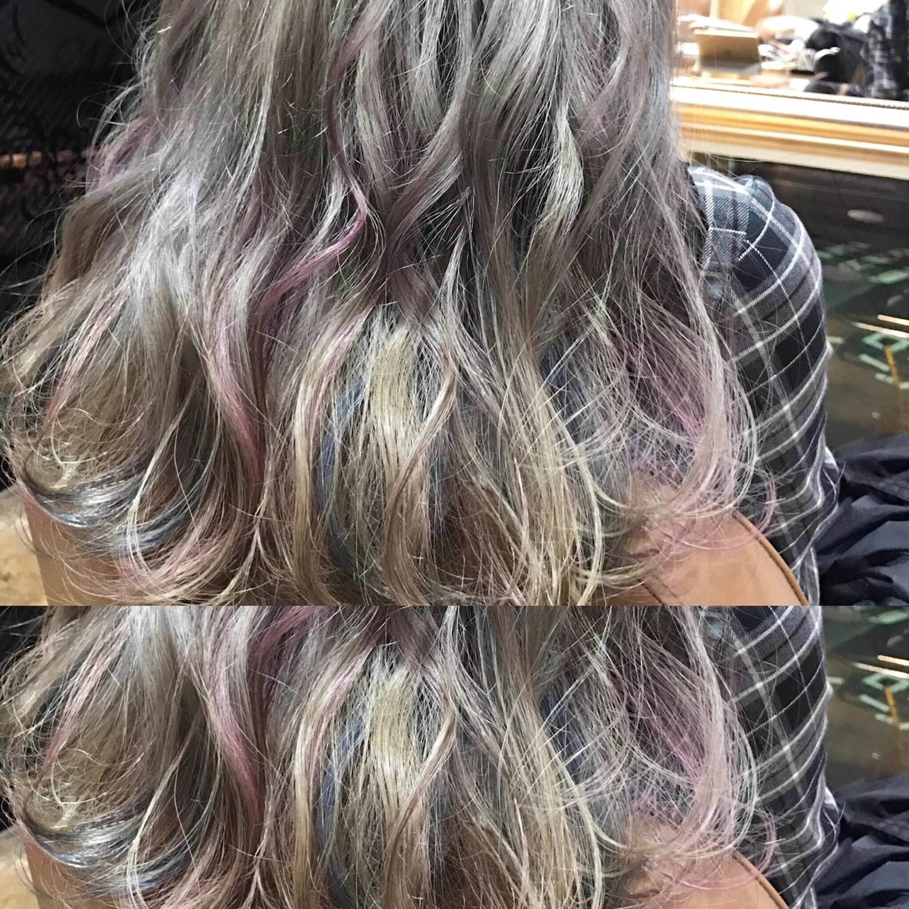 セミロング カラー ヘアアレンジ ハイトーンカラー サロンドミルク 原宿のヘアスタイル