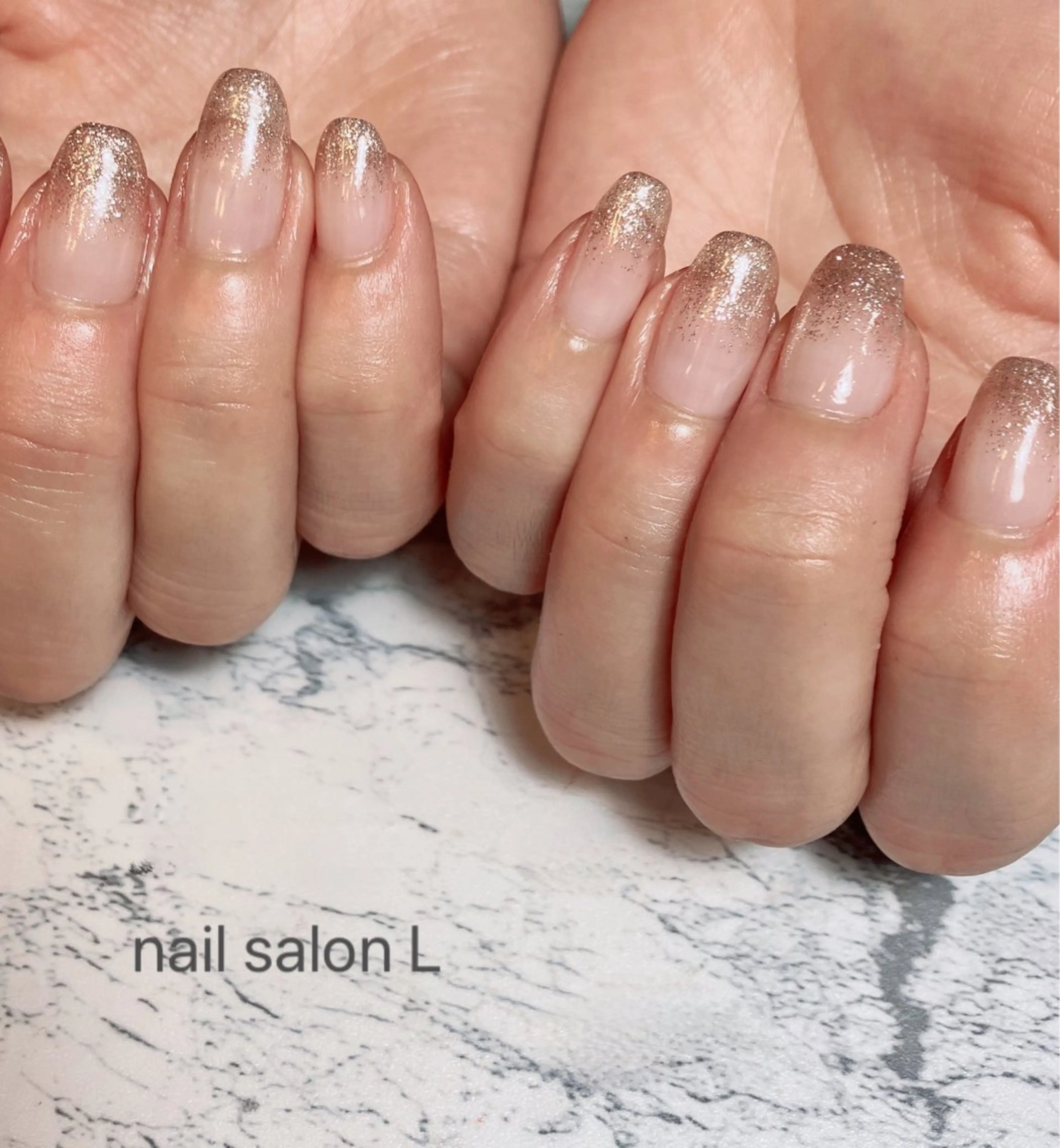 ネイル クリアネイル ラメ(グリッター) ラメグラデーション ワンカラーネイル ハンドネイル 吉川市 ネイルサロンLのネイルデザイン