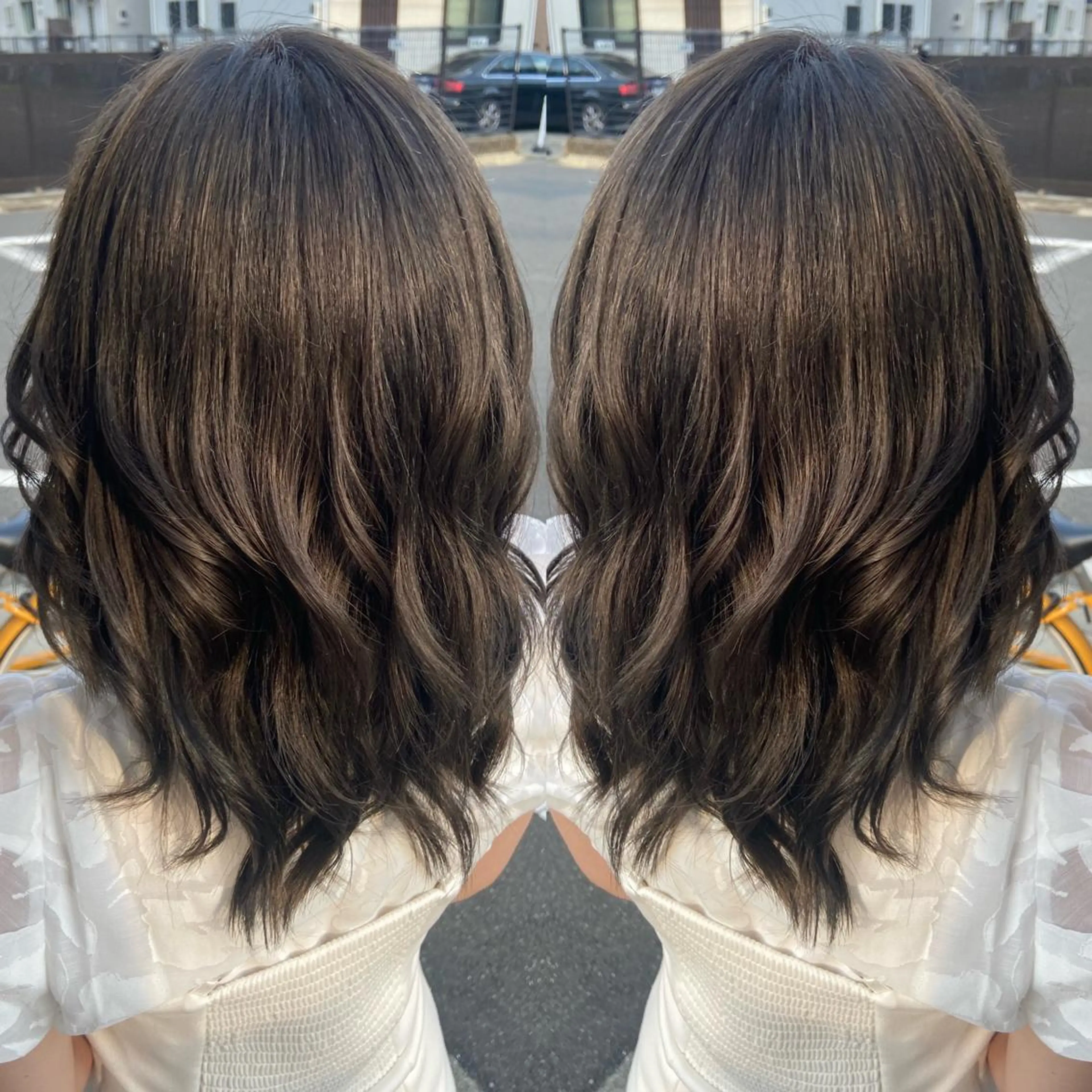 セミロング カラー 🪼高評価🪼 💎柴崎の藤咲💎のヘアスタイル