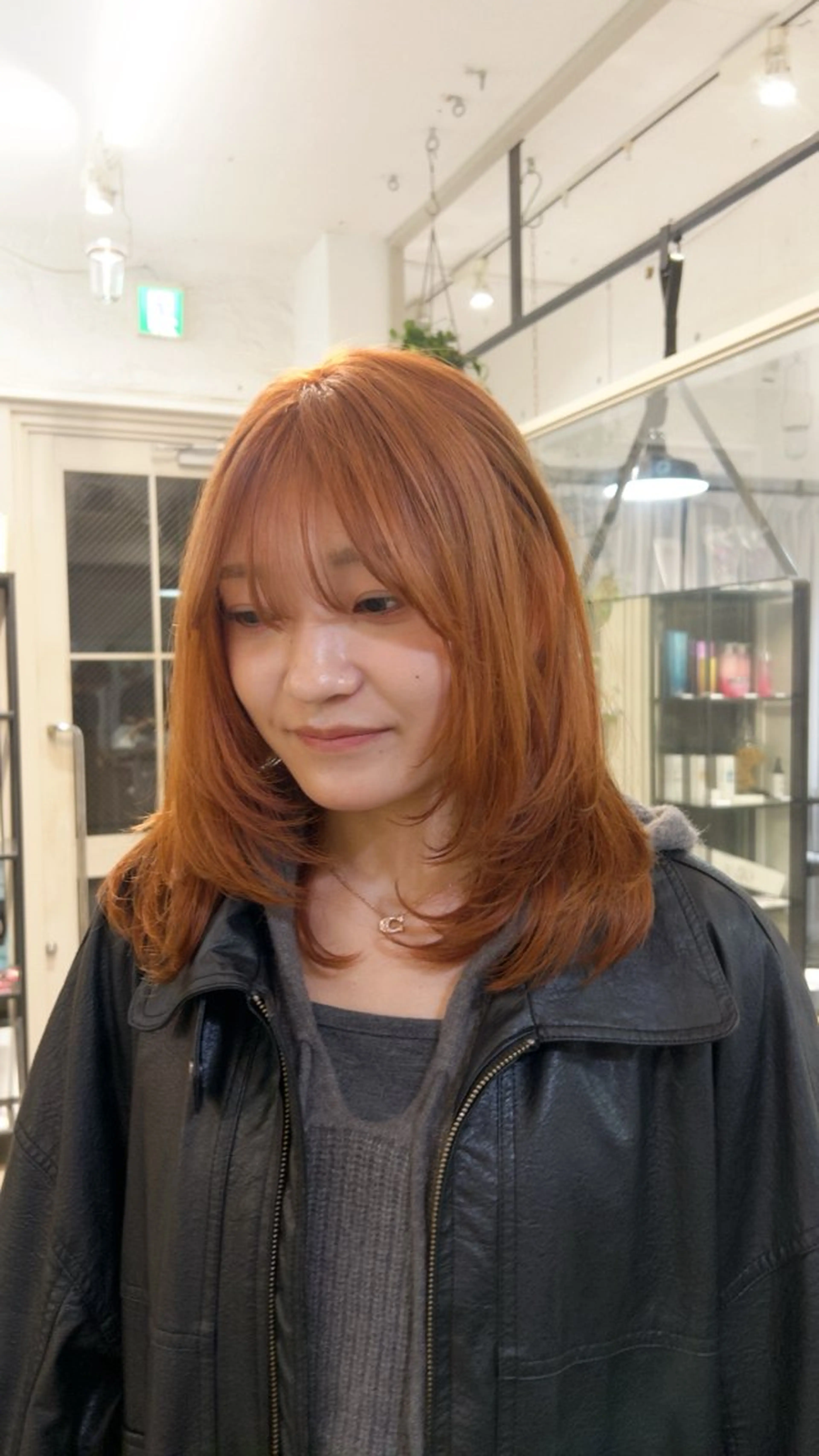 ミディアム カラー カット ヘアカラー トリートメント じゅわっと暖色カラー 🍊Moemiのヘアスタイル
