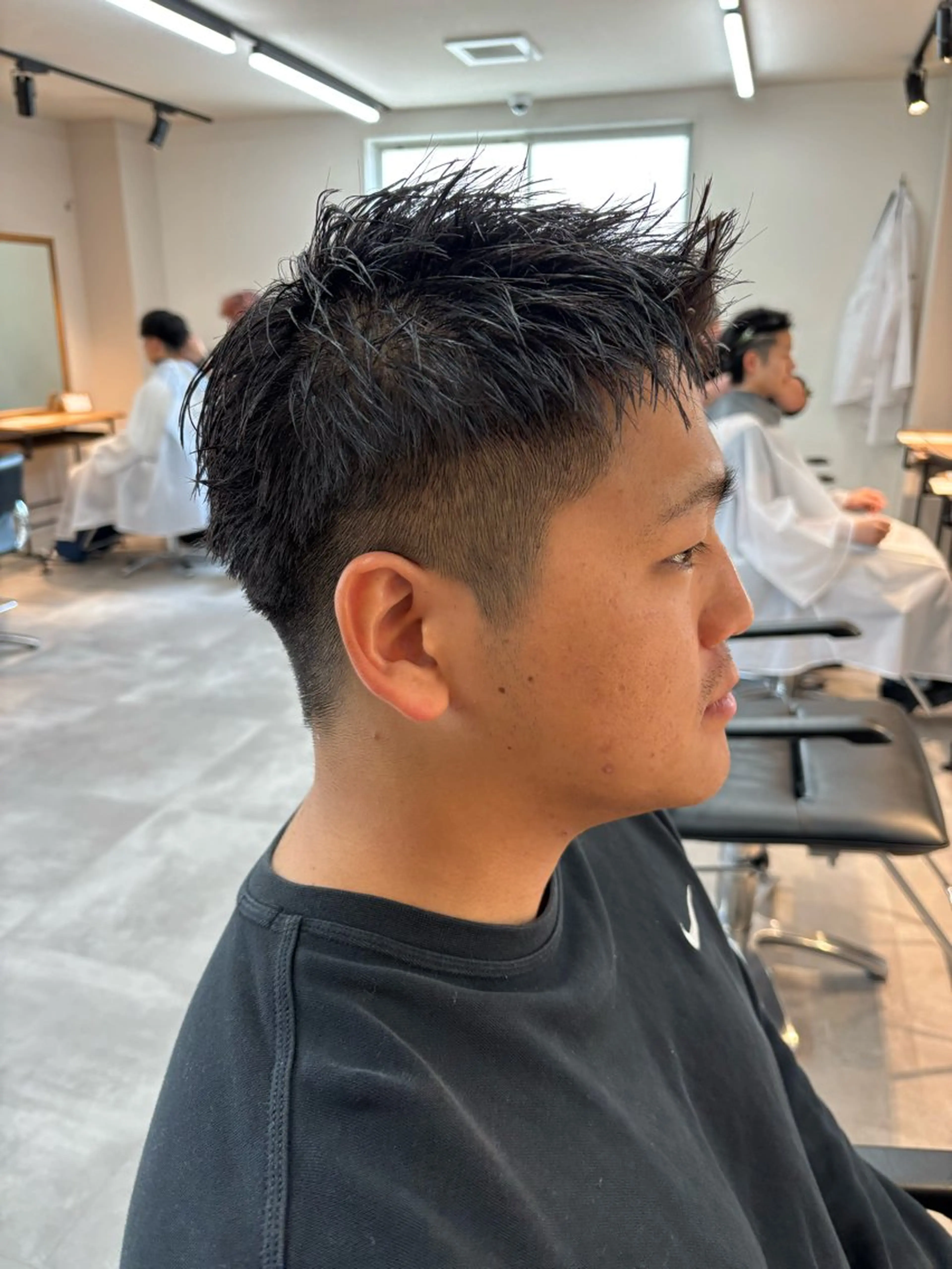 メンズ アップバング メンズショート カット 保立/フェザーパーマ /メンズカット千葉のヘアスタイル