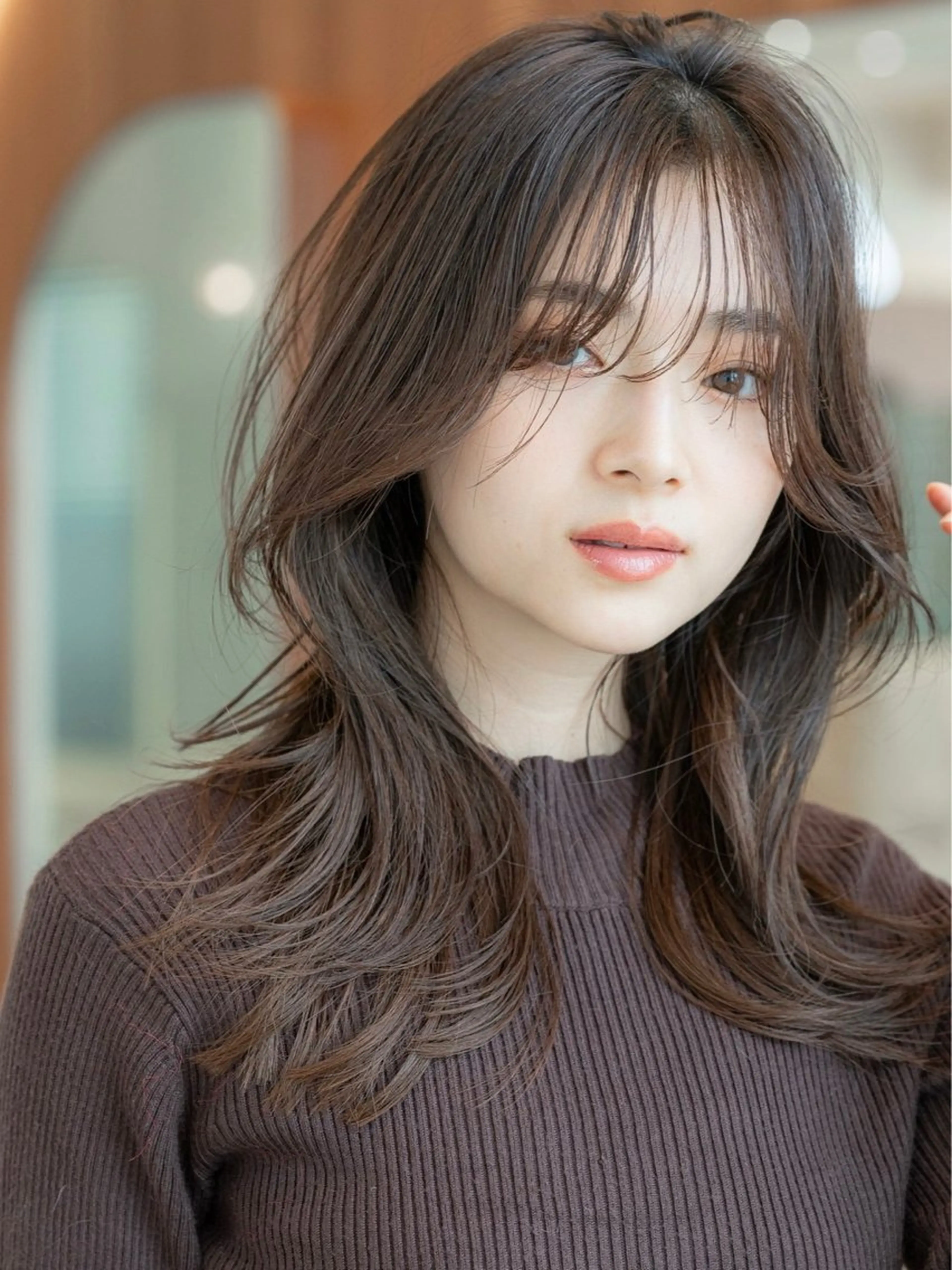 ロング カラー ブラウンカラー ショコラブラウン グレージュ 韓国風ヘア レイヤーカット 韓国レイヤー🇰🇷 韓国研修◎渋谷カイトのヘアスタイル