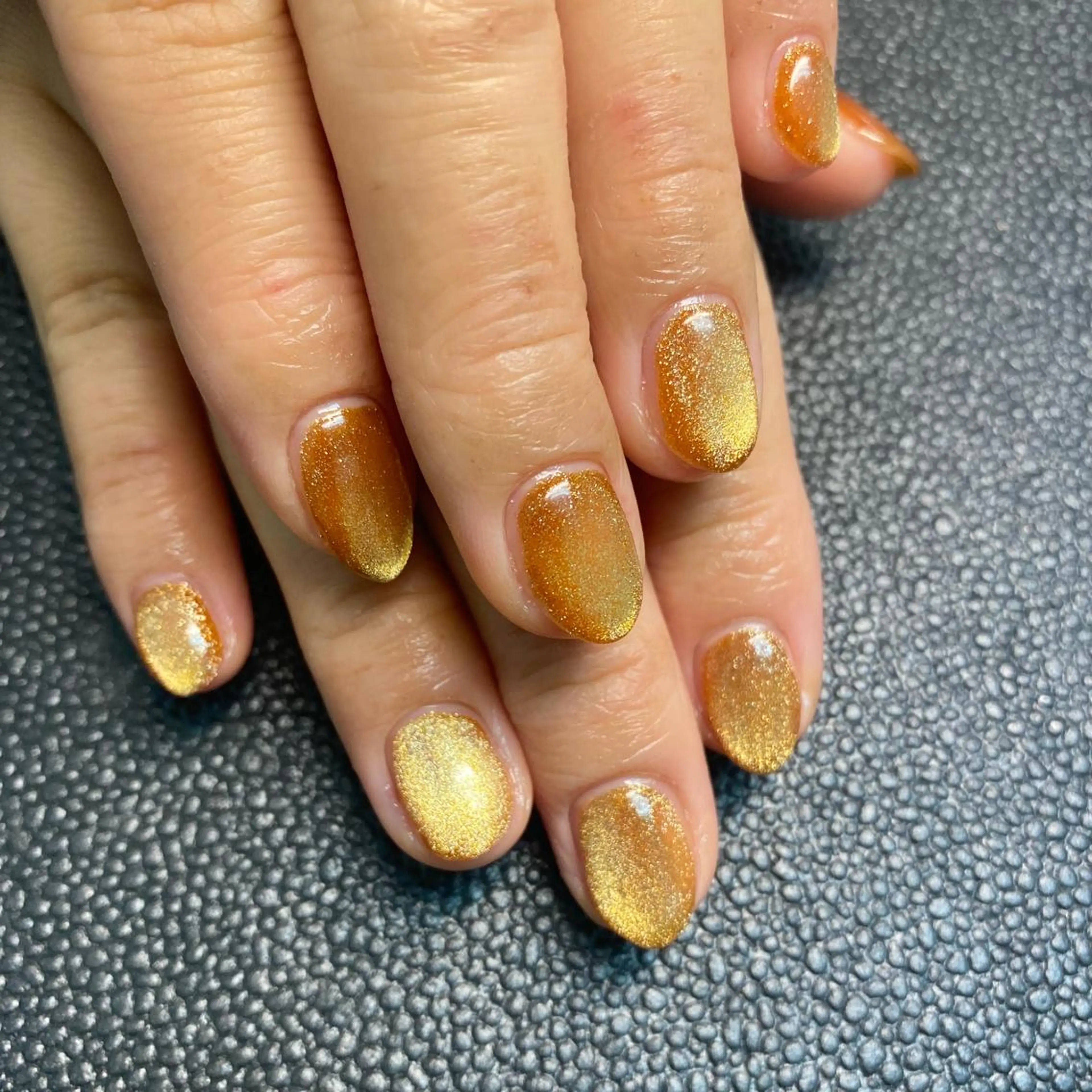 ネイル ブラウン マグネットネイル オレンジ ハンドネイル kagami マイのネイルデザイン