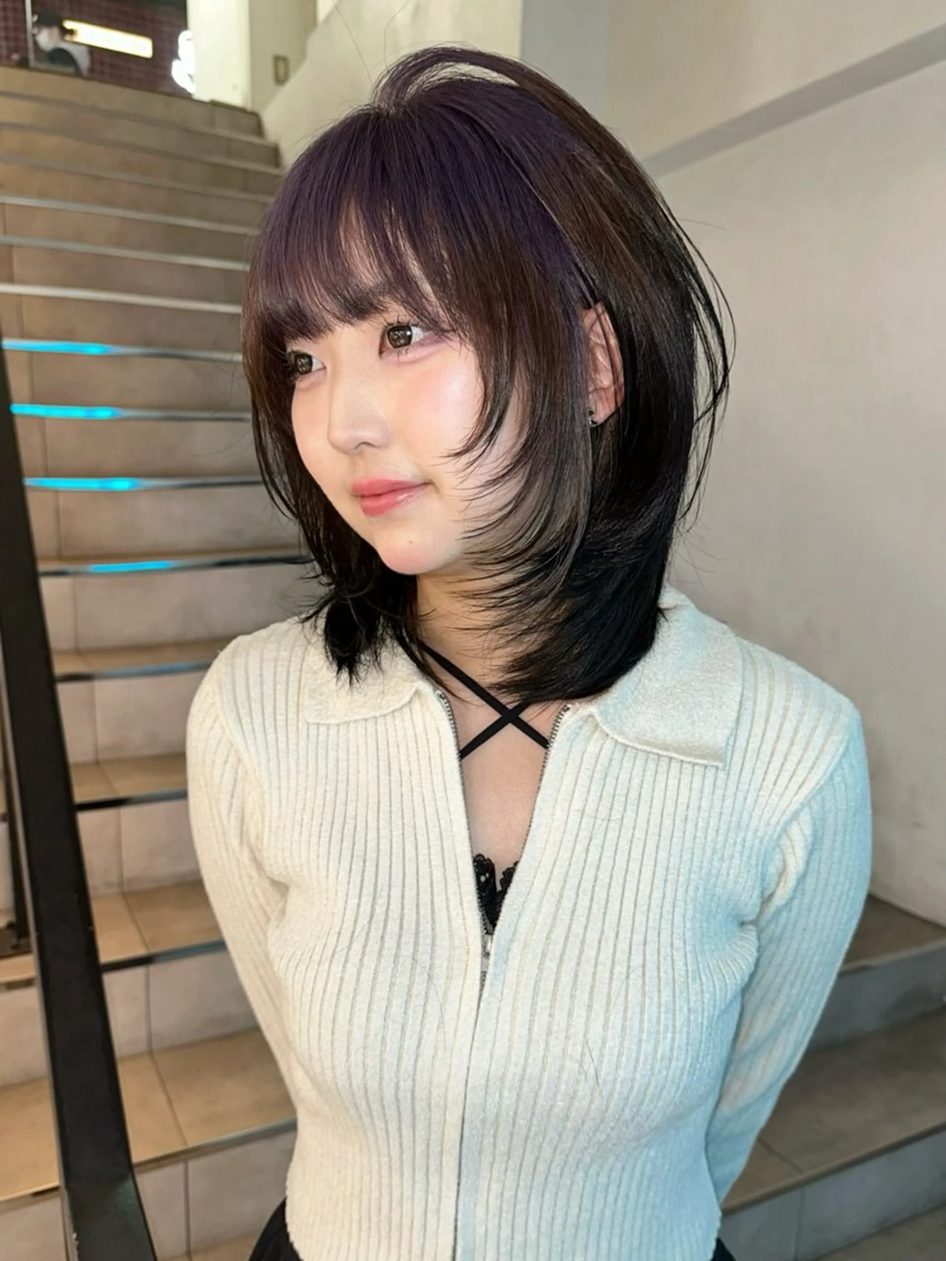 セミロング カット 韓国ヘアメンズ・レデ ィース特化ミクのヘアスタイル