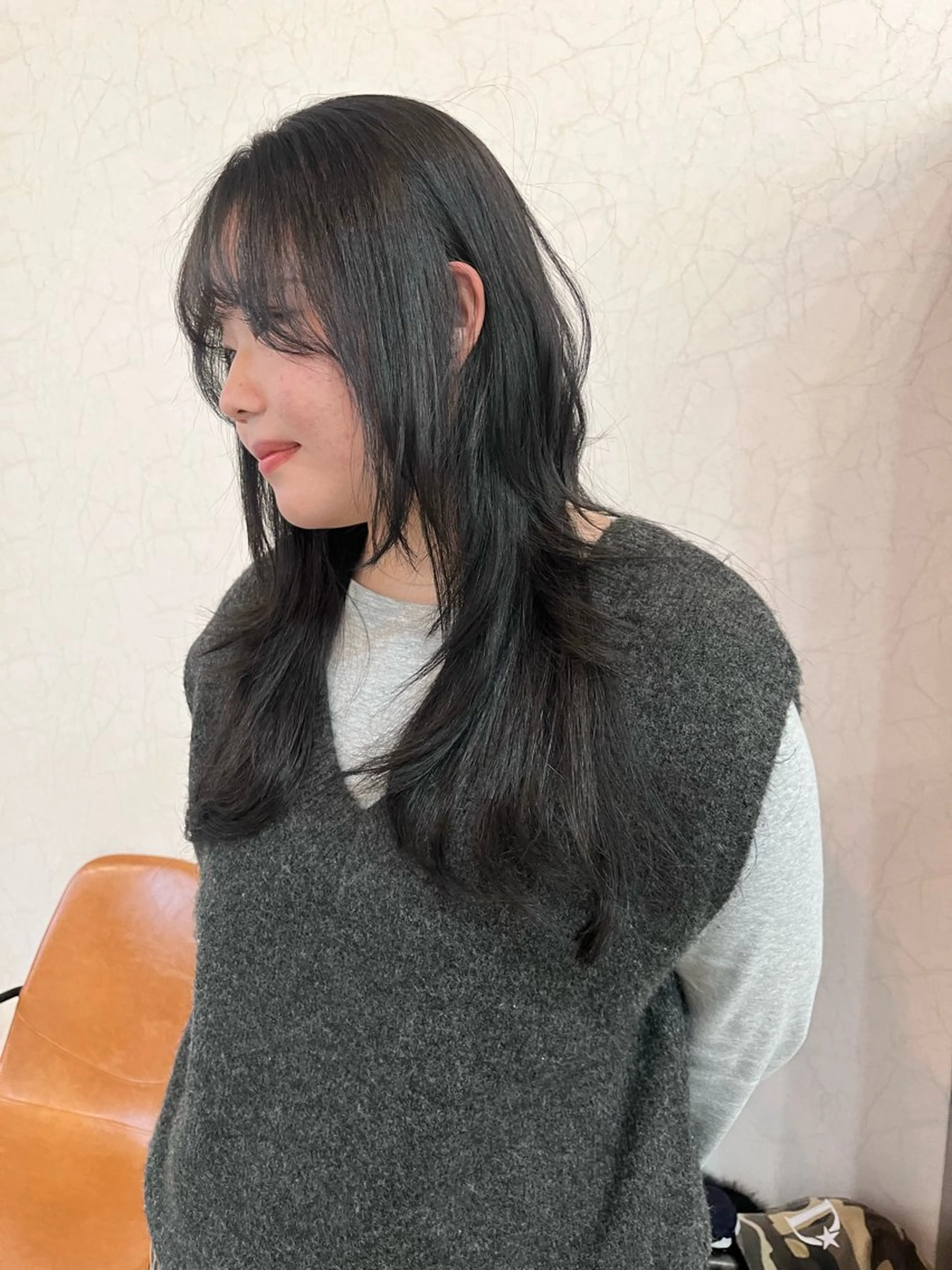 ロング カラー ハッシュカット カット ヘアカラー niko RINKAのヘアスタイル