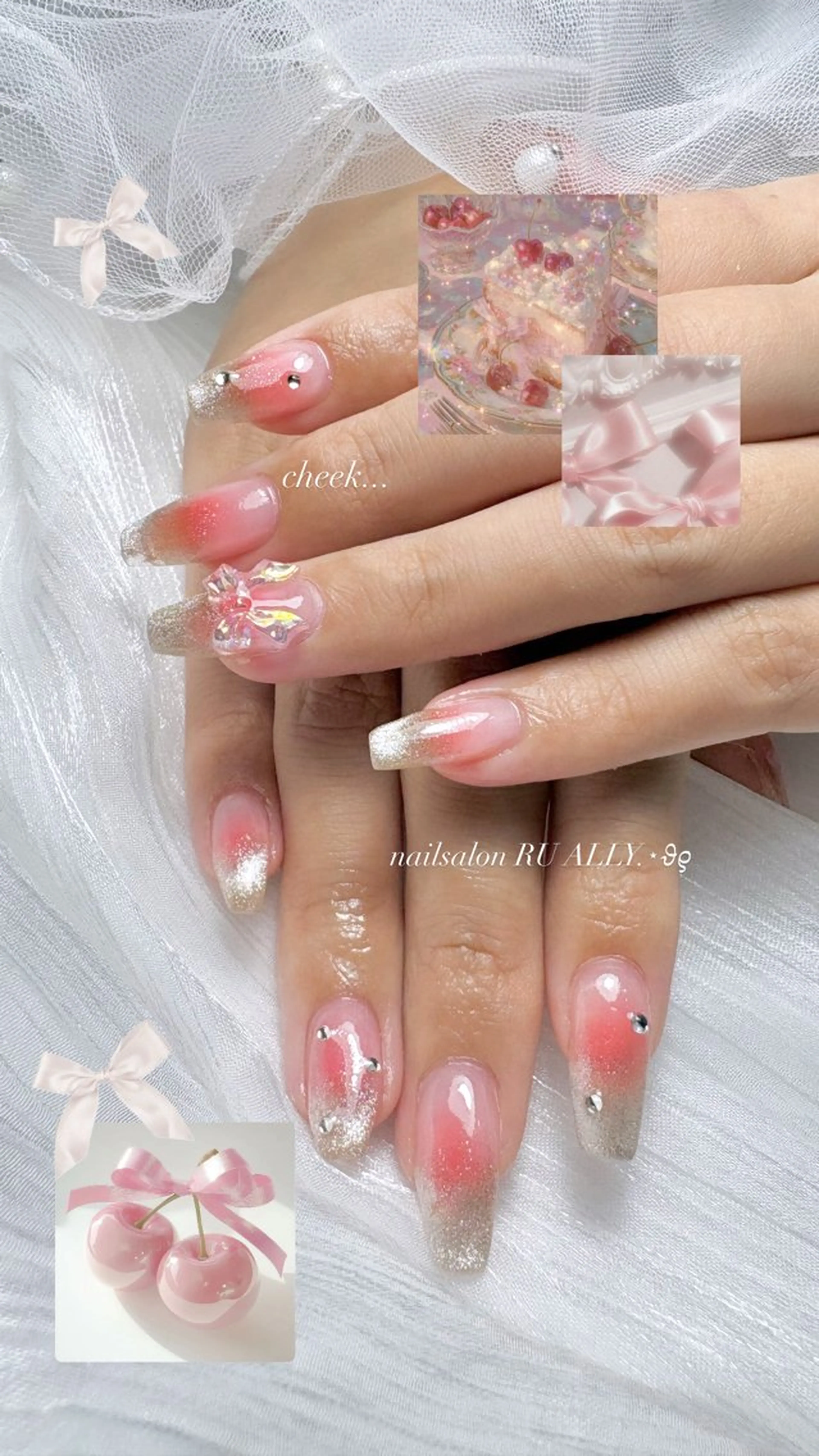 ネイル チークネイル マグネットネイル 🎀RU ALLY オーナー　YUU💎のネイルデザイン