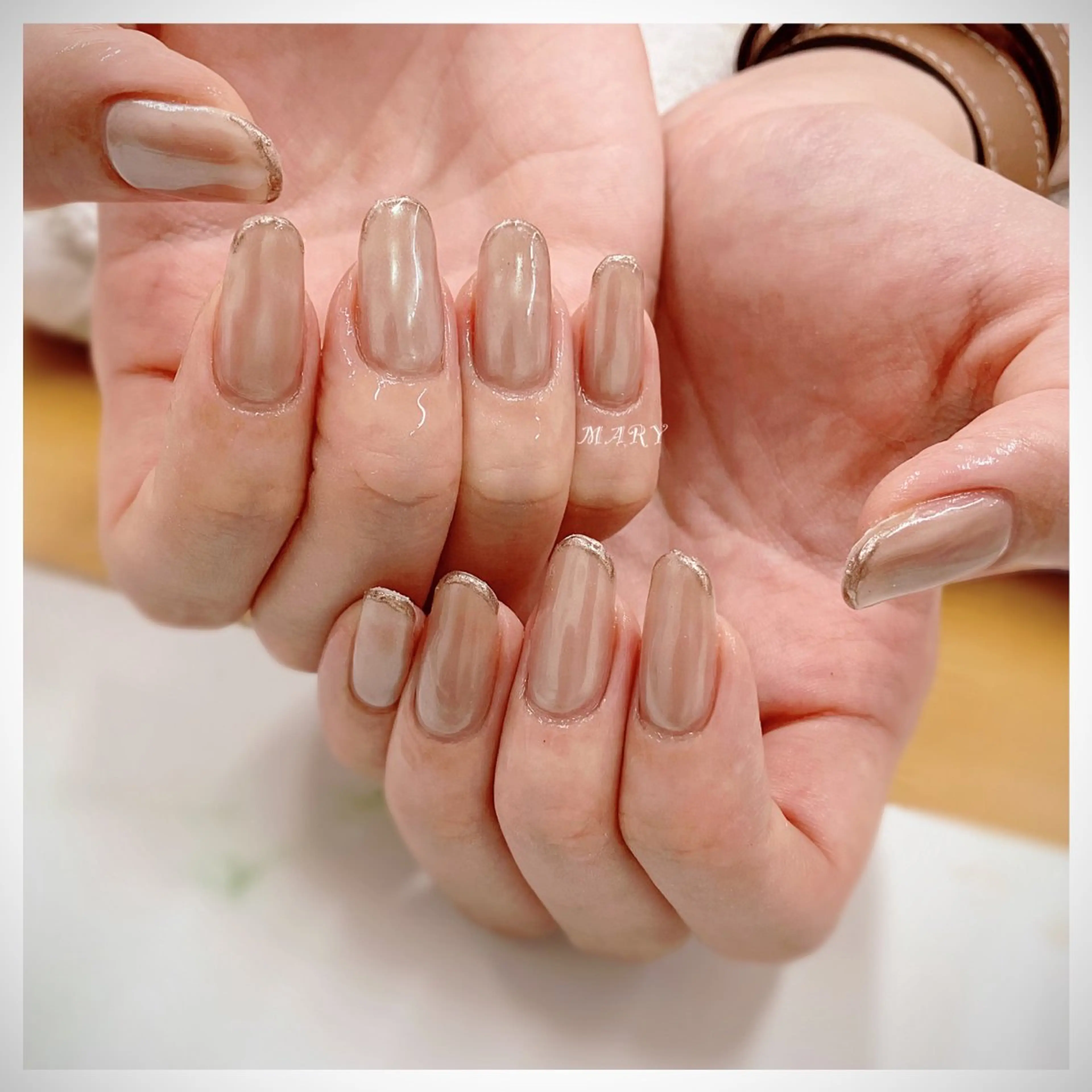 ネイル フレンチネイル ミラーネイル ニュアンスネイル ワンカラーネイル ハンドネイル Mary nail .narumiのネイルデザイン