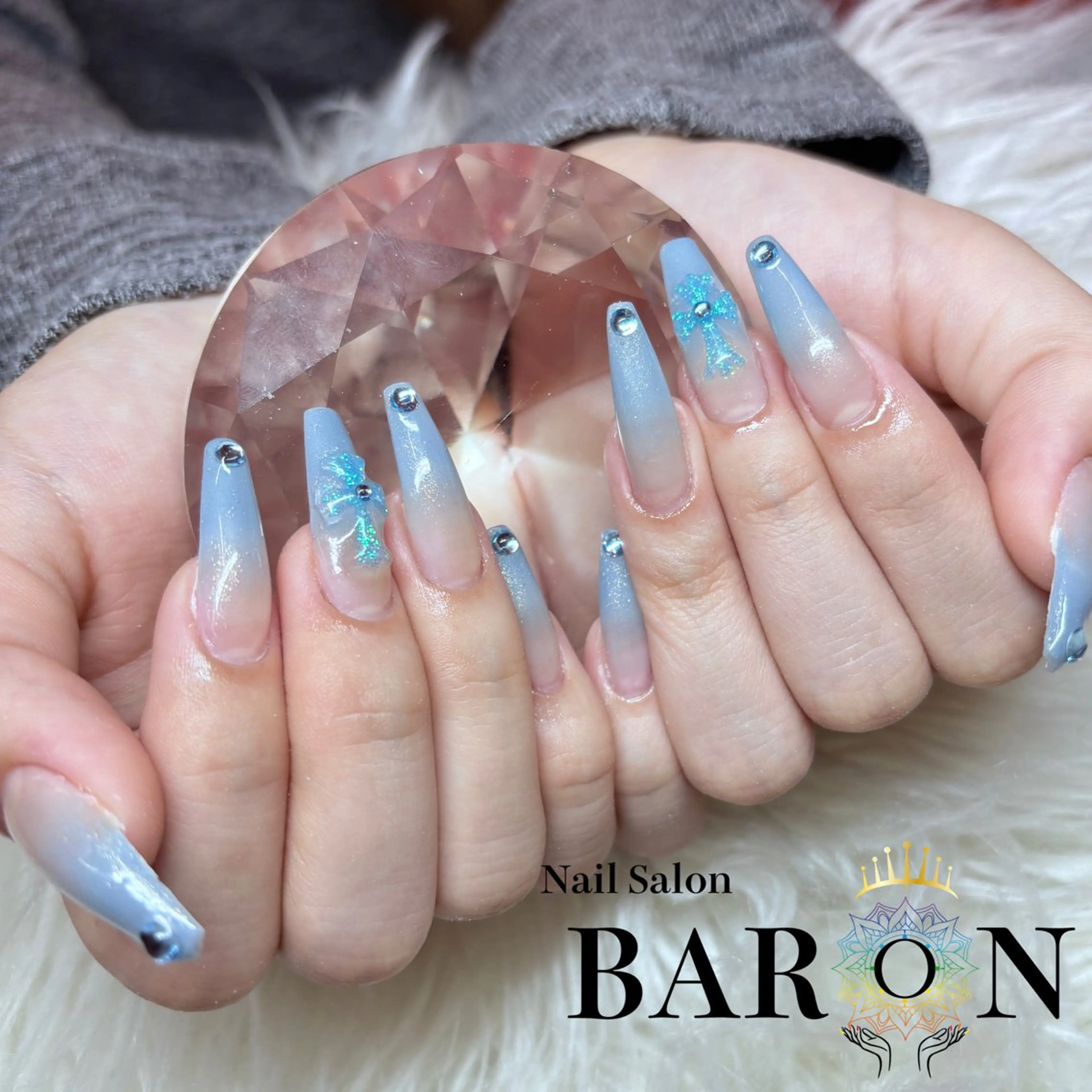 ネイル ストーンネイル ハンドネイル BARON WAKAのネイルデザイン
