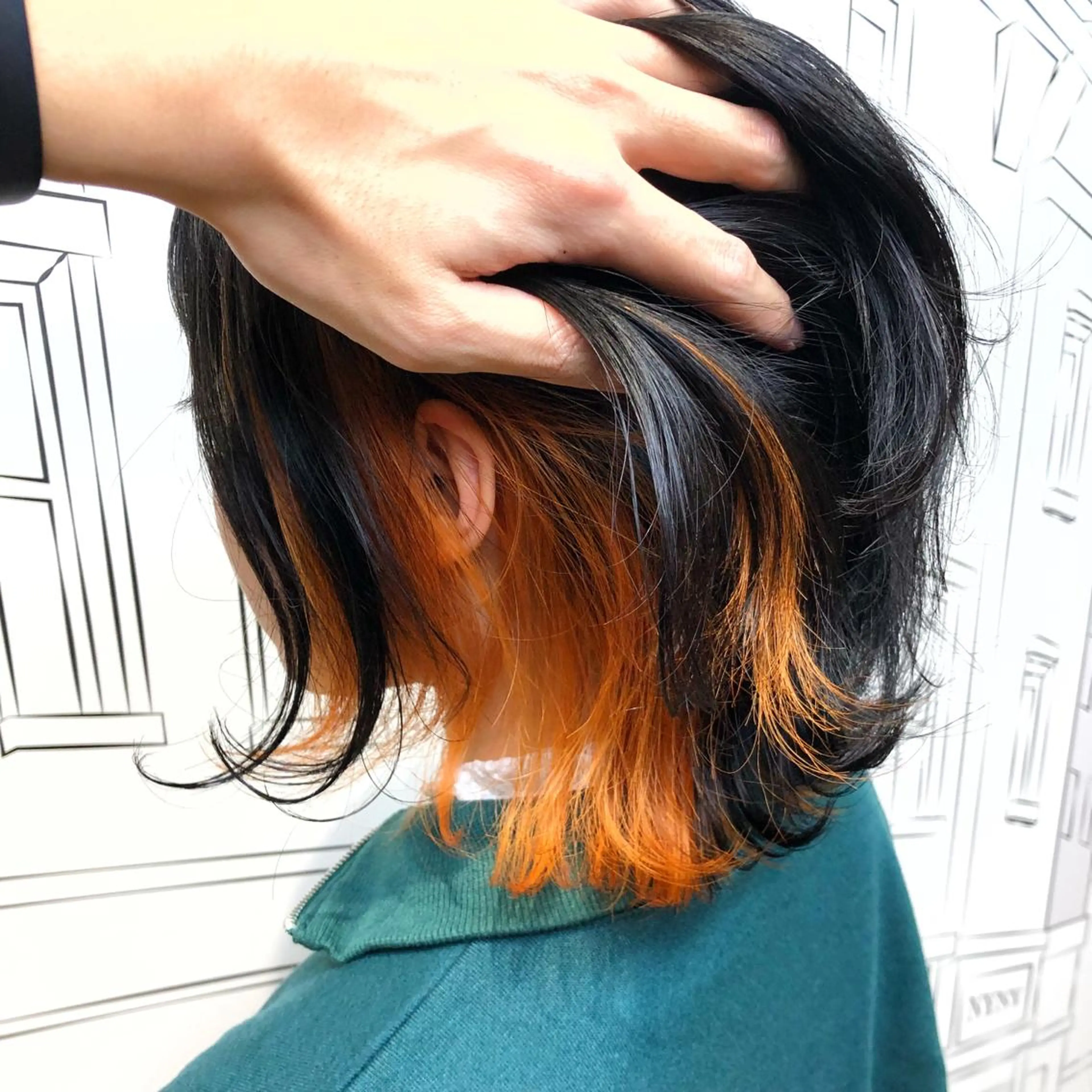 ミディアム カラー オレンジ レイヤー⭐️カラー ⭐️平川雅史のヘアスタイル