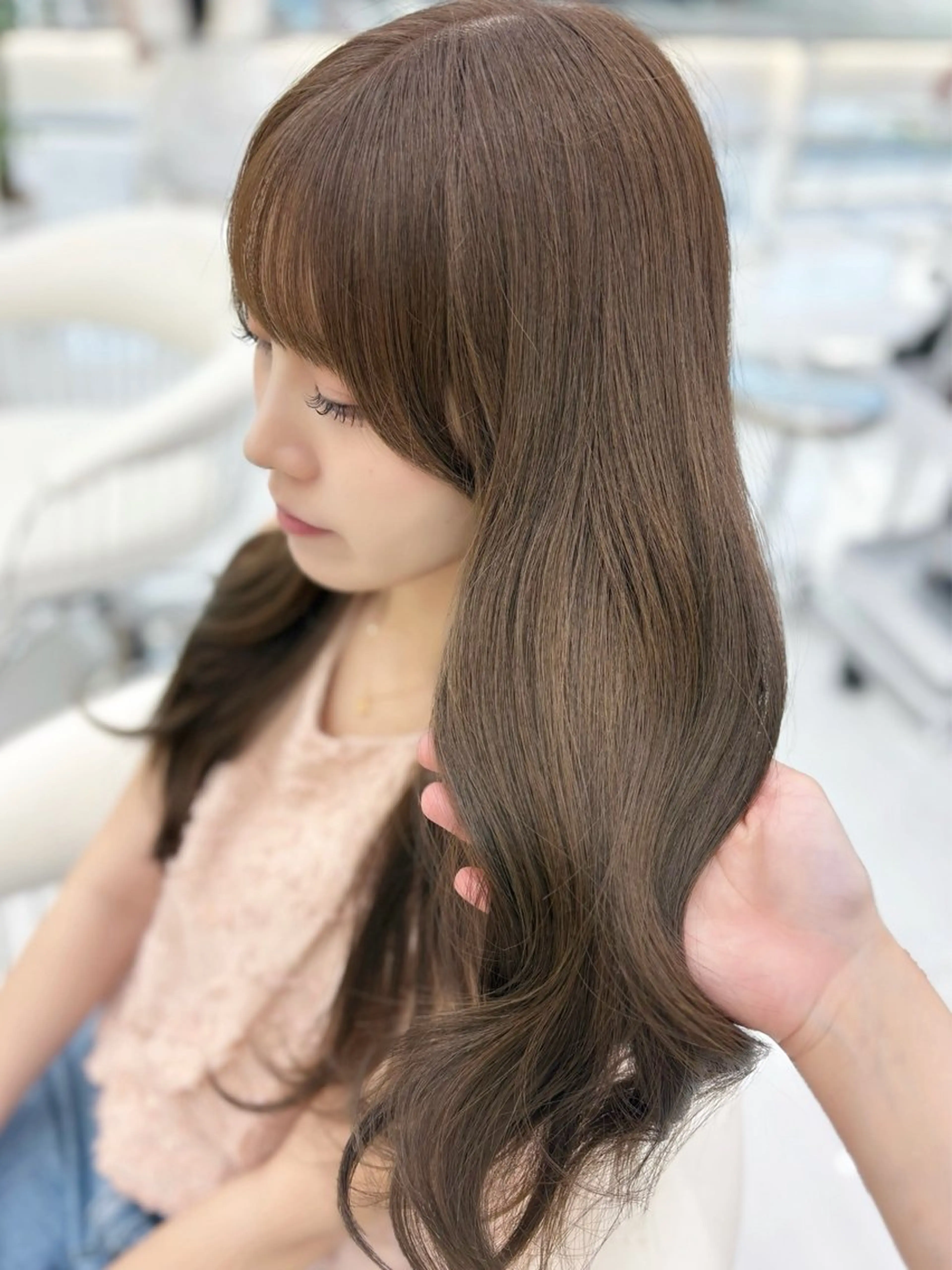 ロング カラー カット ヘアカラー トリートメント 新宿/韓国ヘア 中明度カラー/かやのヘアスタイル
