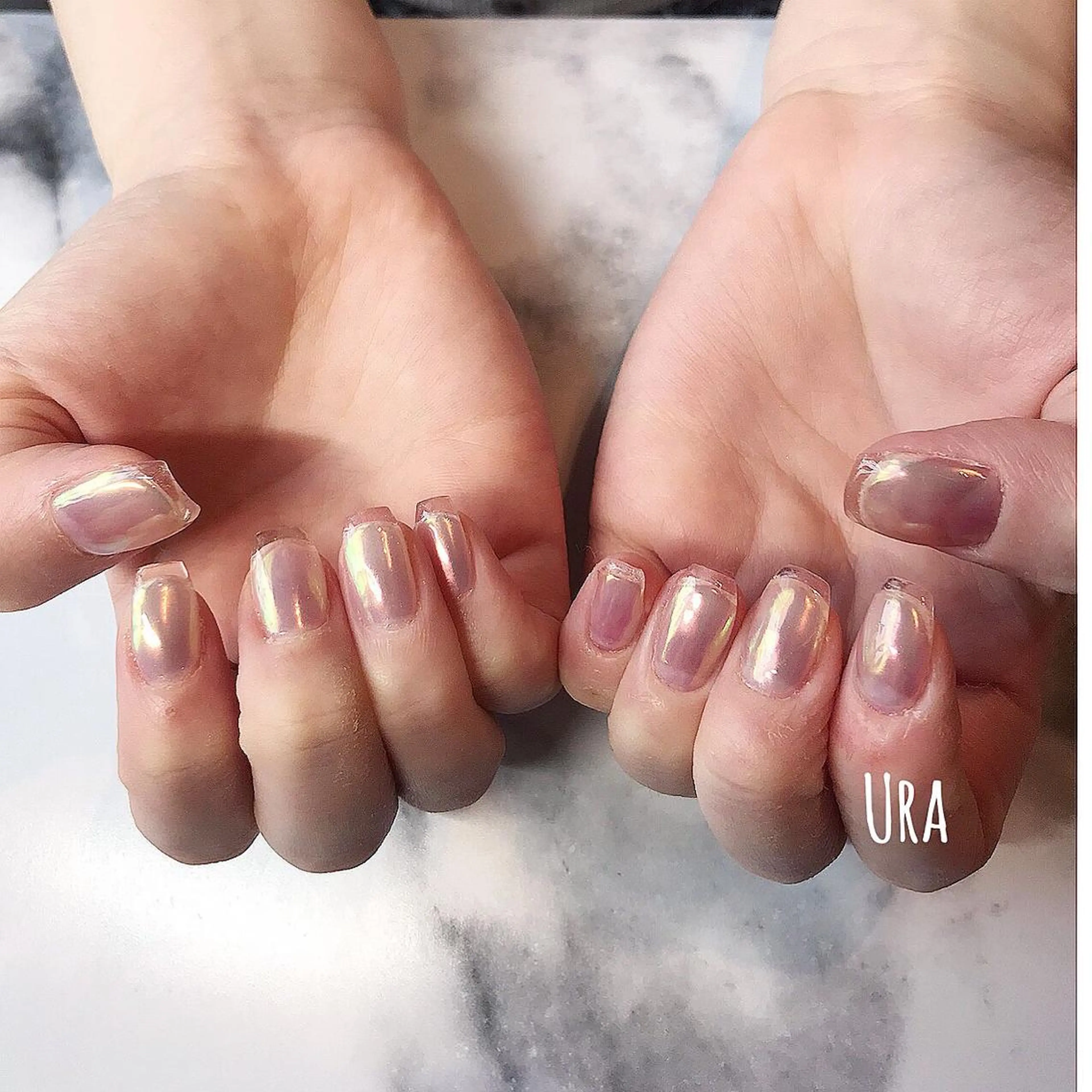 ネイル オーロラネイル クリアネイル フレンチネイル UrakoNail 《nail》のネイルデザイン