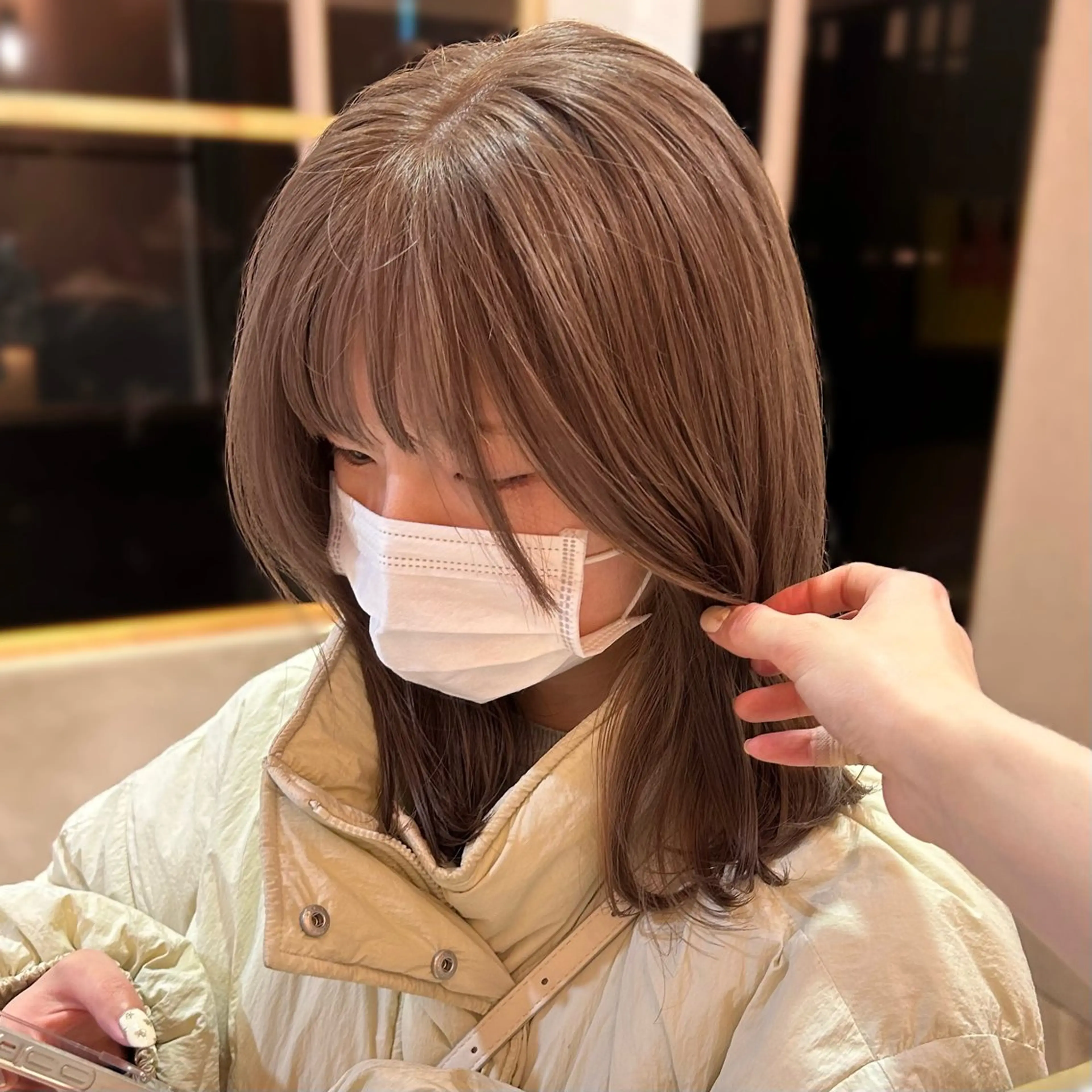 ミディアム カラー ヘアカラー トリートメント 🐢ダブルカラー🐢 透明感/このかのヘアスタイル