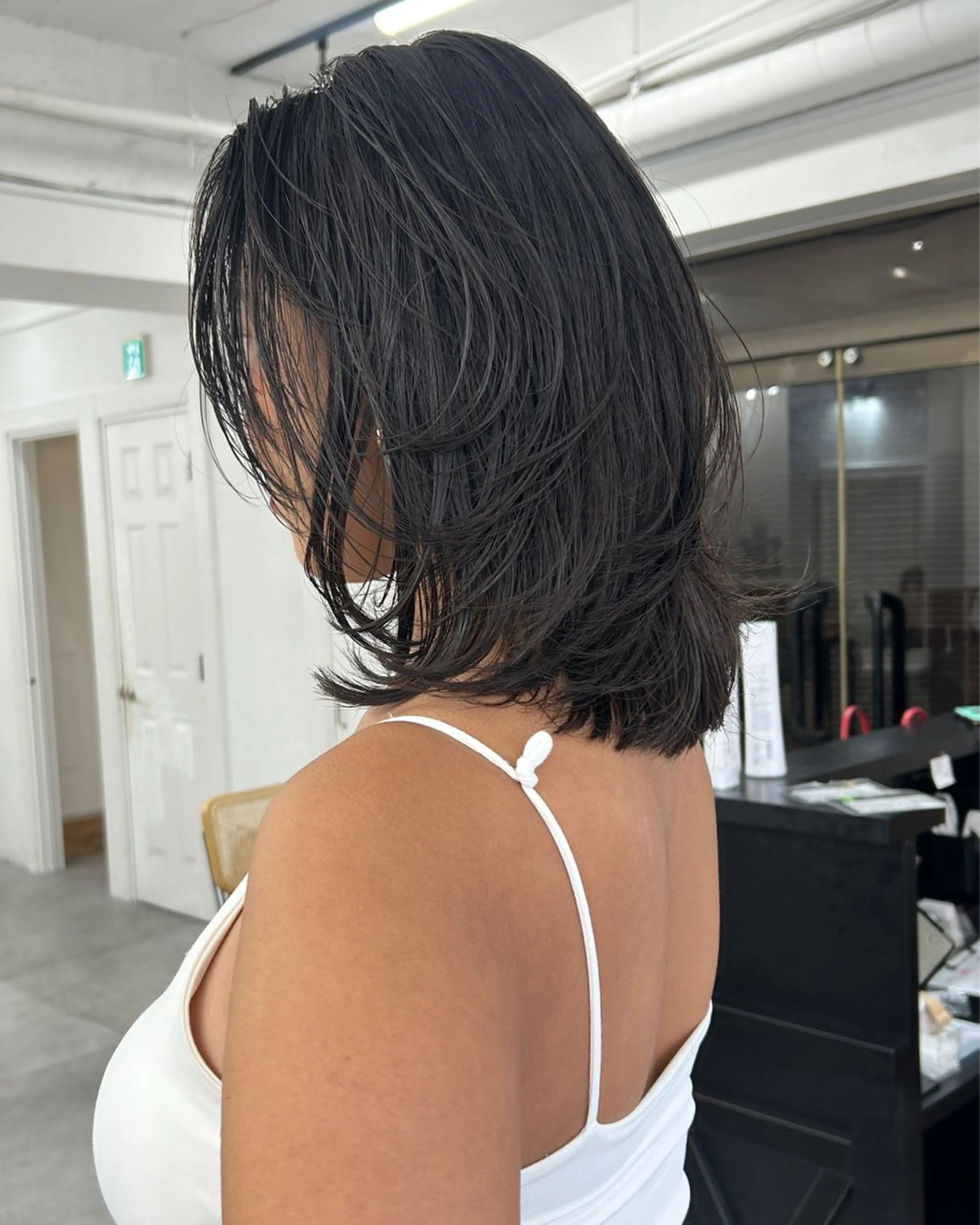 セミロング カラー レイヤーボブ/ 艶カラー/サナ🌼のヘアスタイル