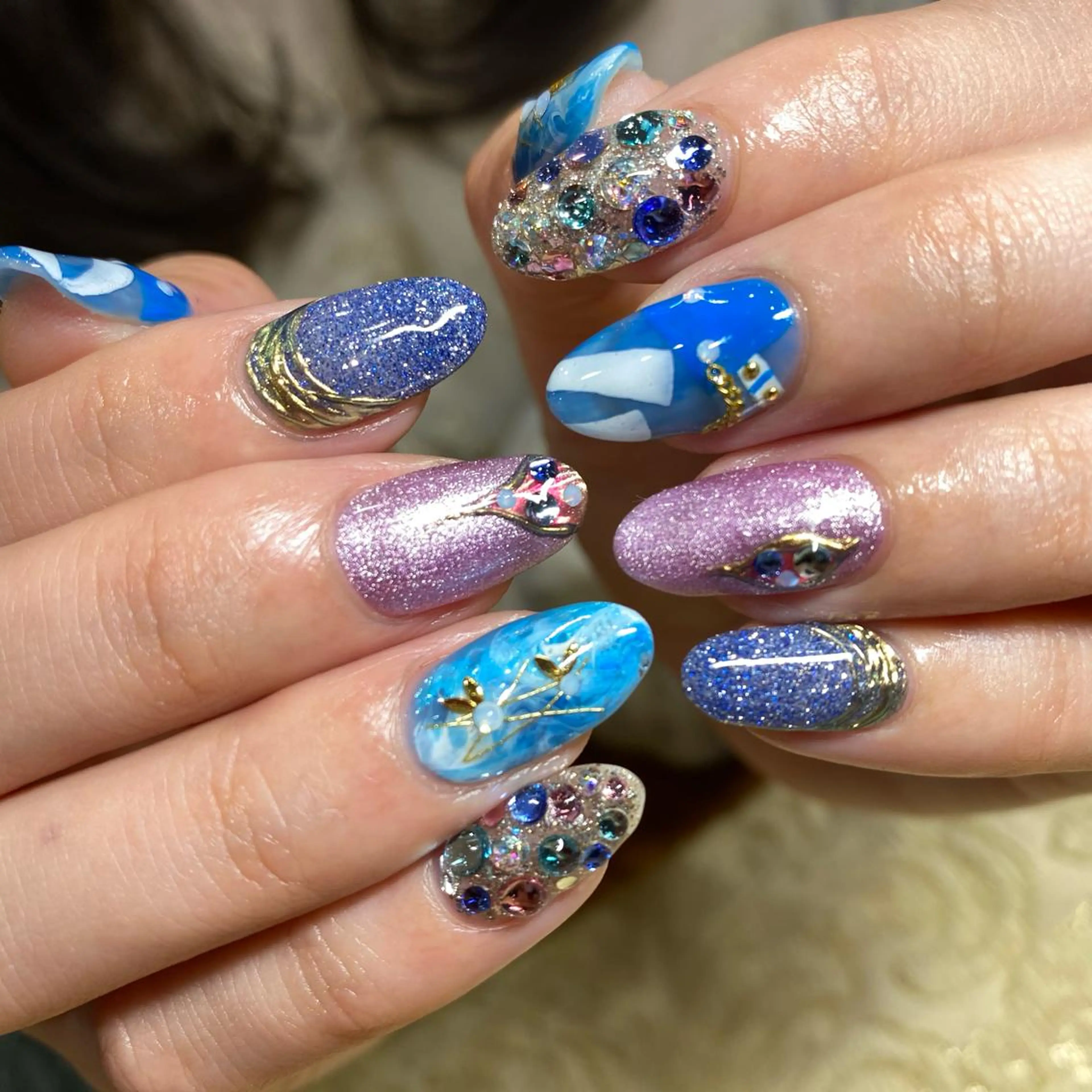 ミディアム カラー ネイル éclat エクラのネイルデザイン