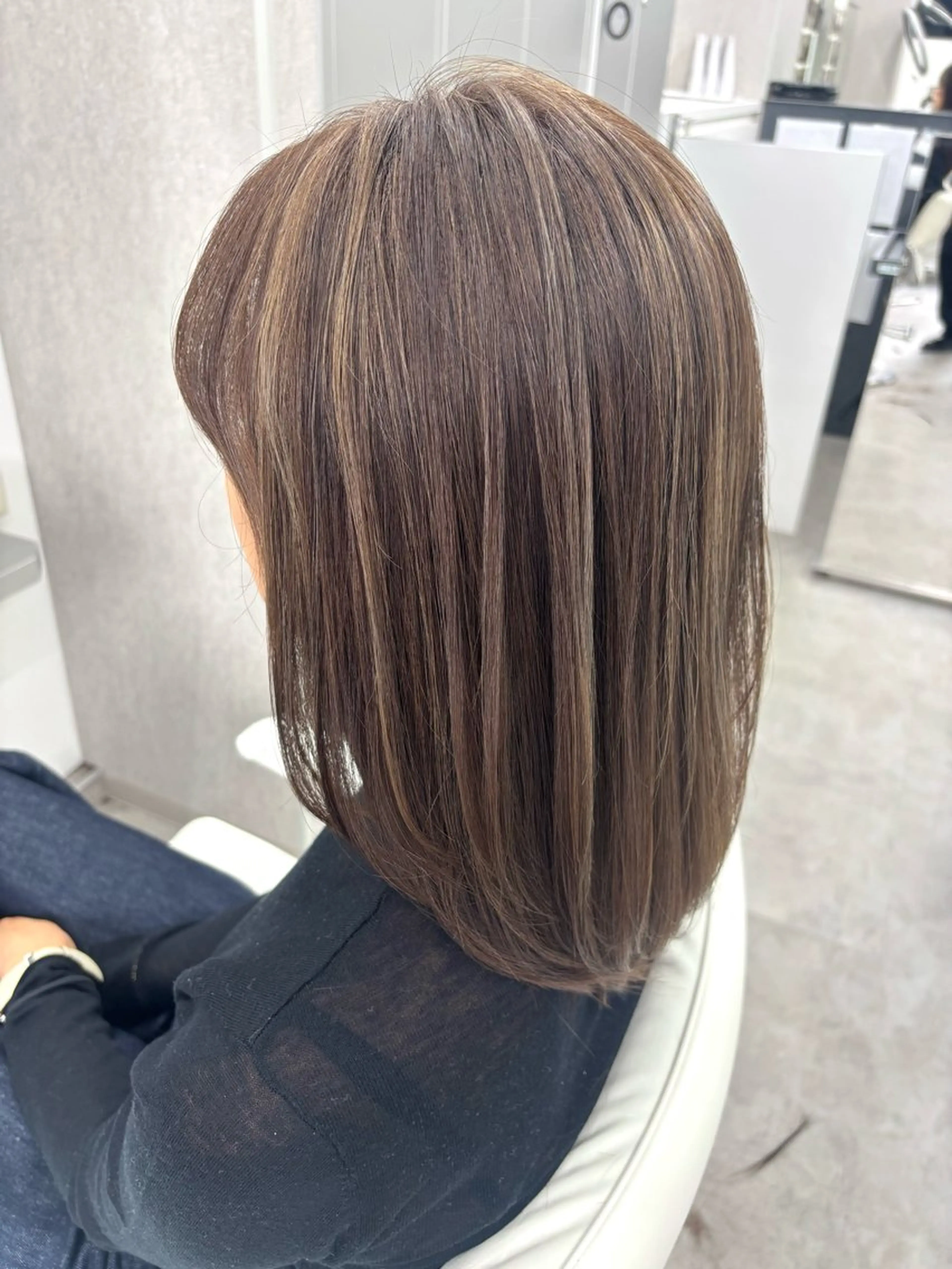 セミロング ハイライト カット ヘアカラー 関山浩平ショート /ボブ/ヘアセットのヘアスタイル