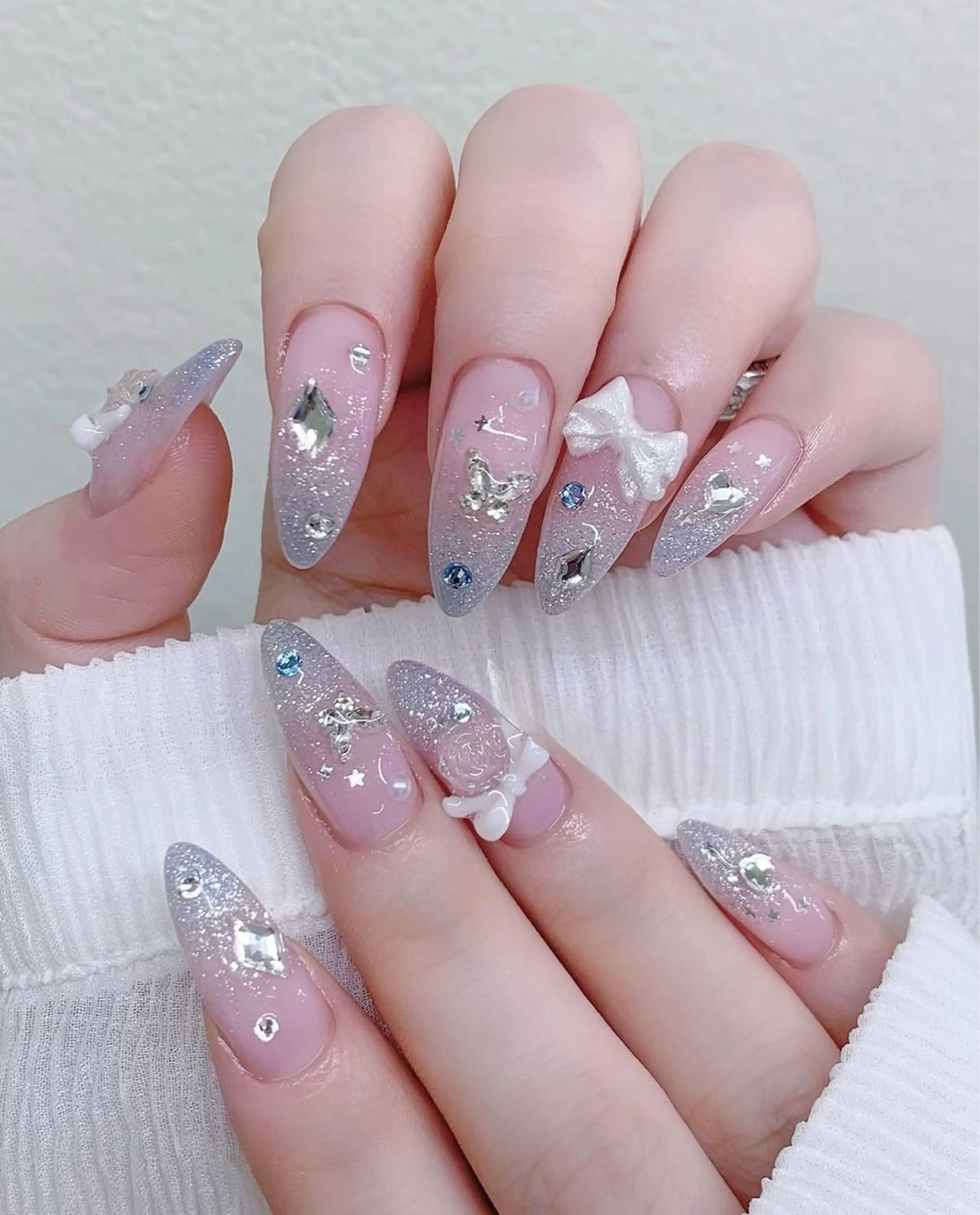 【大人気❣️✨】韓国リボン×ちゅるんマグネイル🎀(ケア/オフ込み)の写真