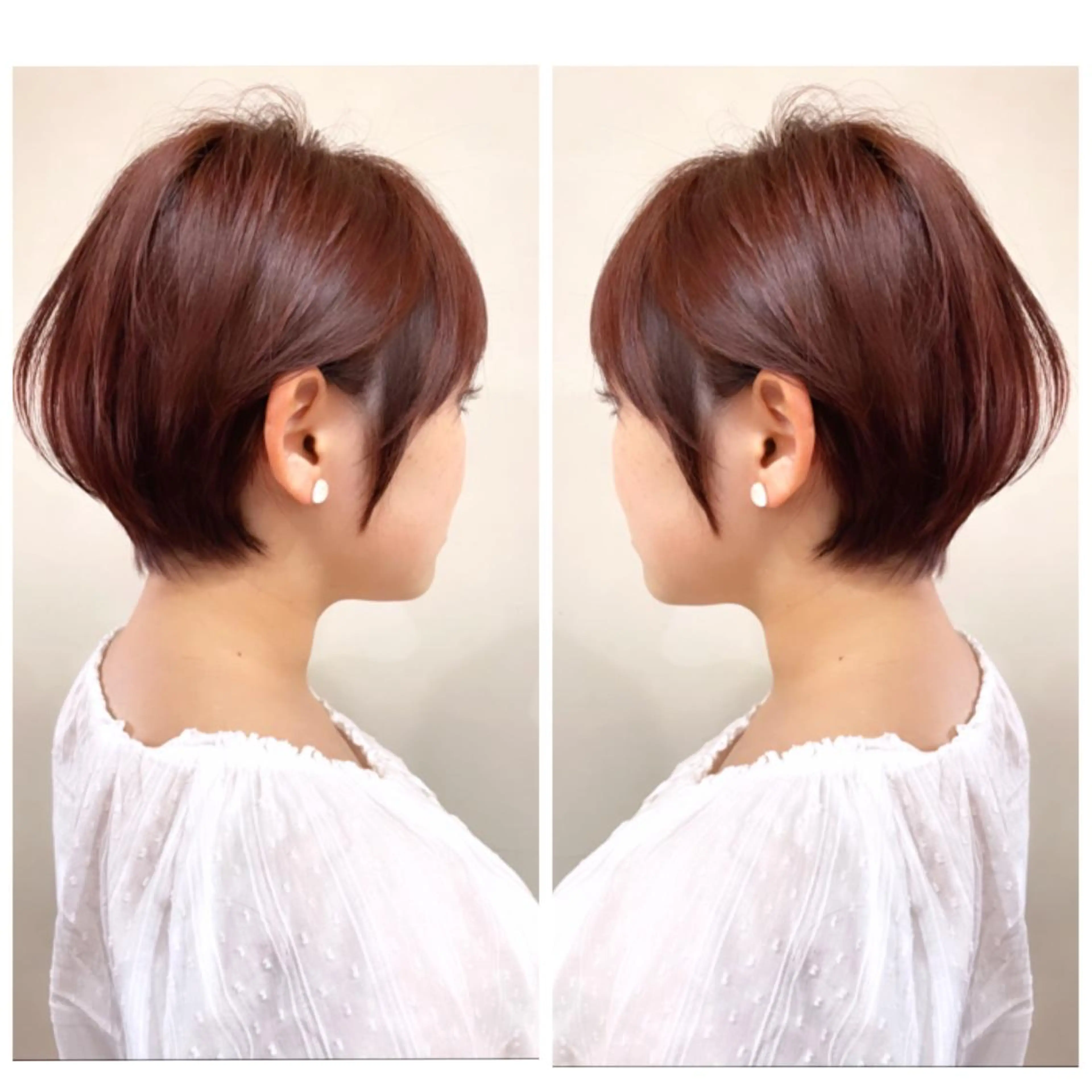 ショート カラー ショートボブ ハンサムショート 丸みショート デザインカラー ハイライトカラー ヘアカラー トリートメント 京都大人女性ショート 徒歩1分/秋山のヘアスタイル