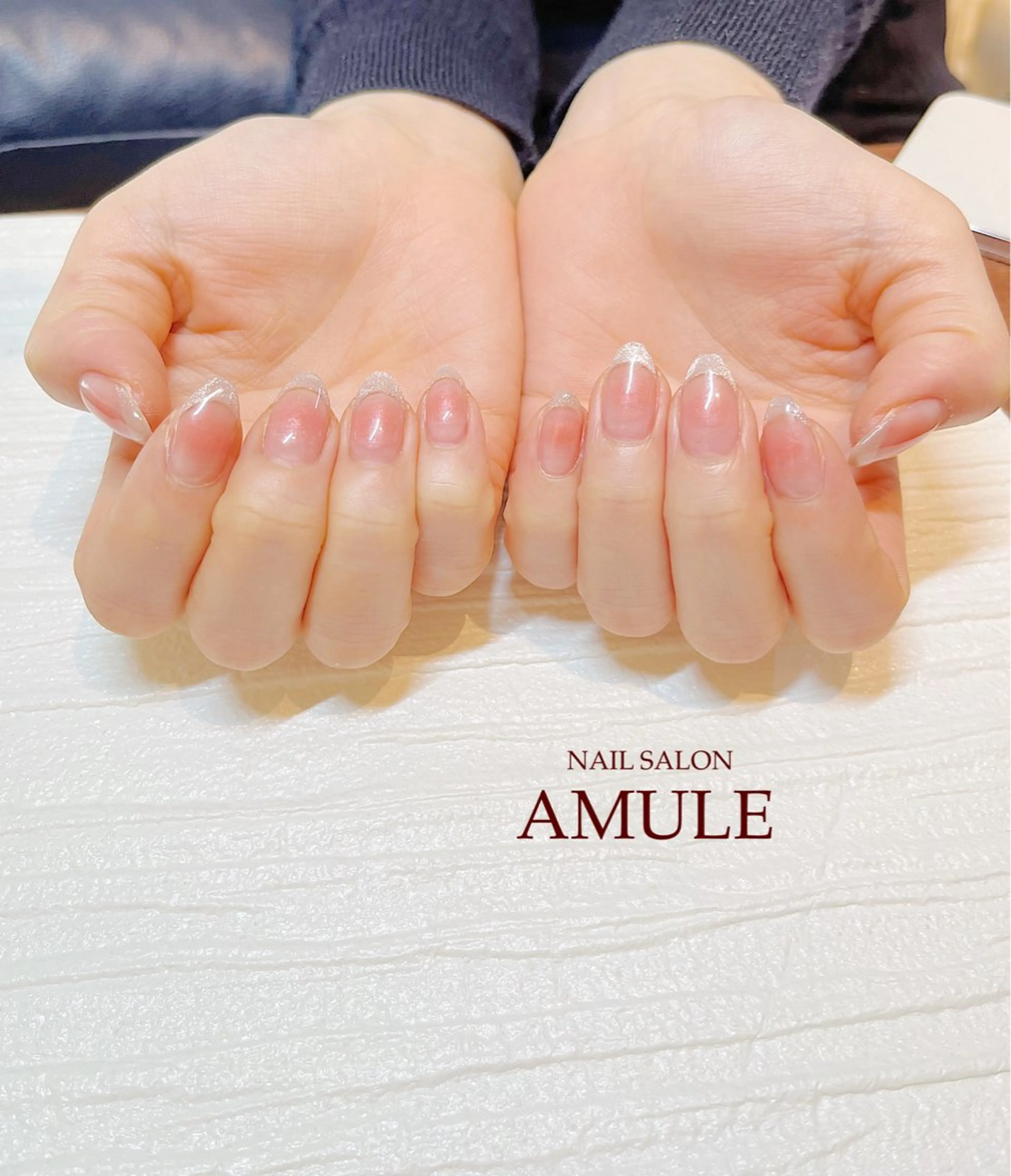 ネイル チークネイル フレンチネイル マグネットネイル マグネットフレンチ ハンドネイル NAILSALON AMULEのネイルデザイン