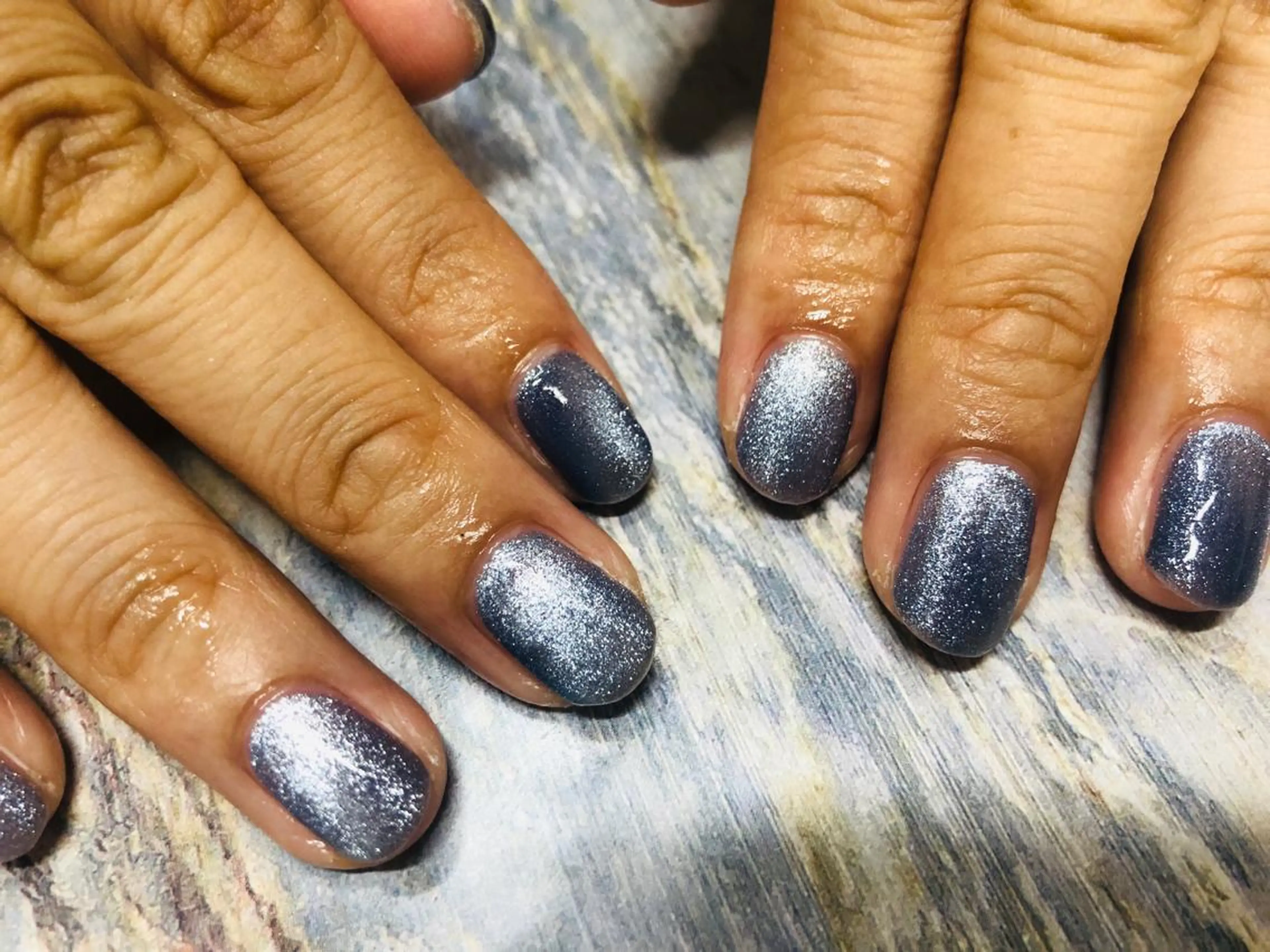 ネイル ブルー マグネットネイル mogunail &blowのネイルデザイン