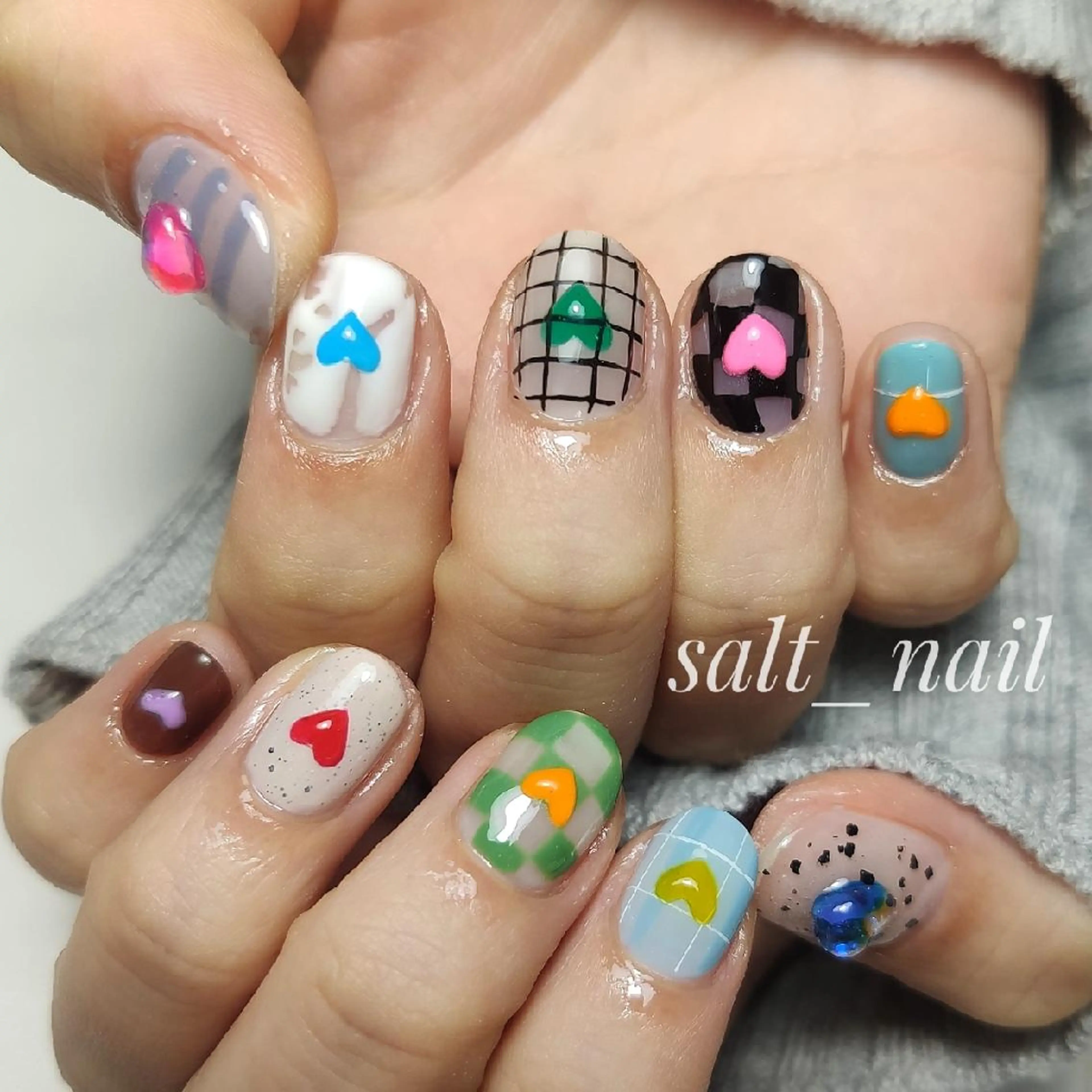 ネイル ハート 個人サロン saltnailのネイルデザイン
