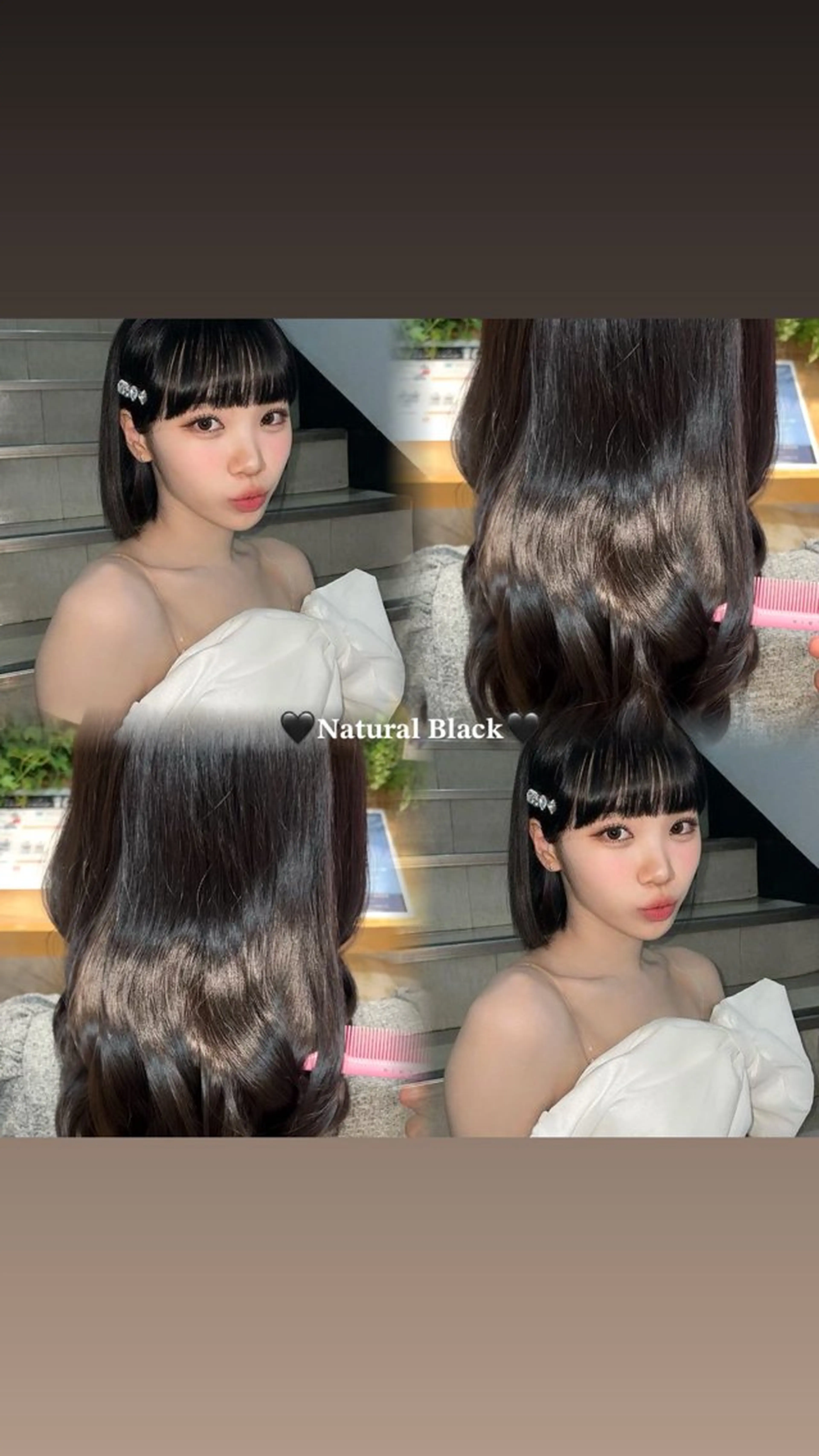 ✴︎黒染めしたくない方✴︎韓国艶々暗髪カラー🖤🩶の写真