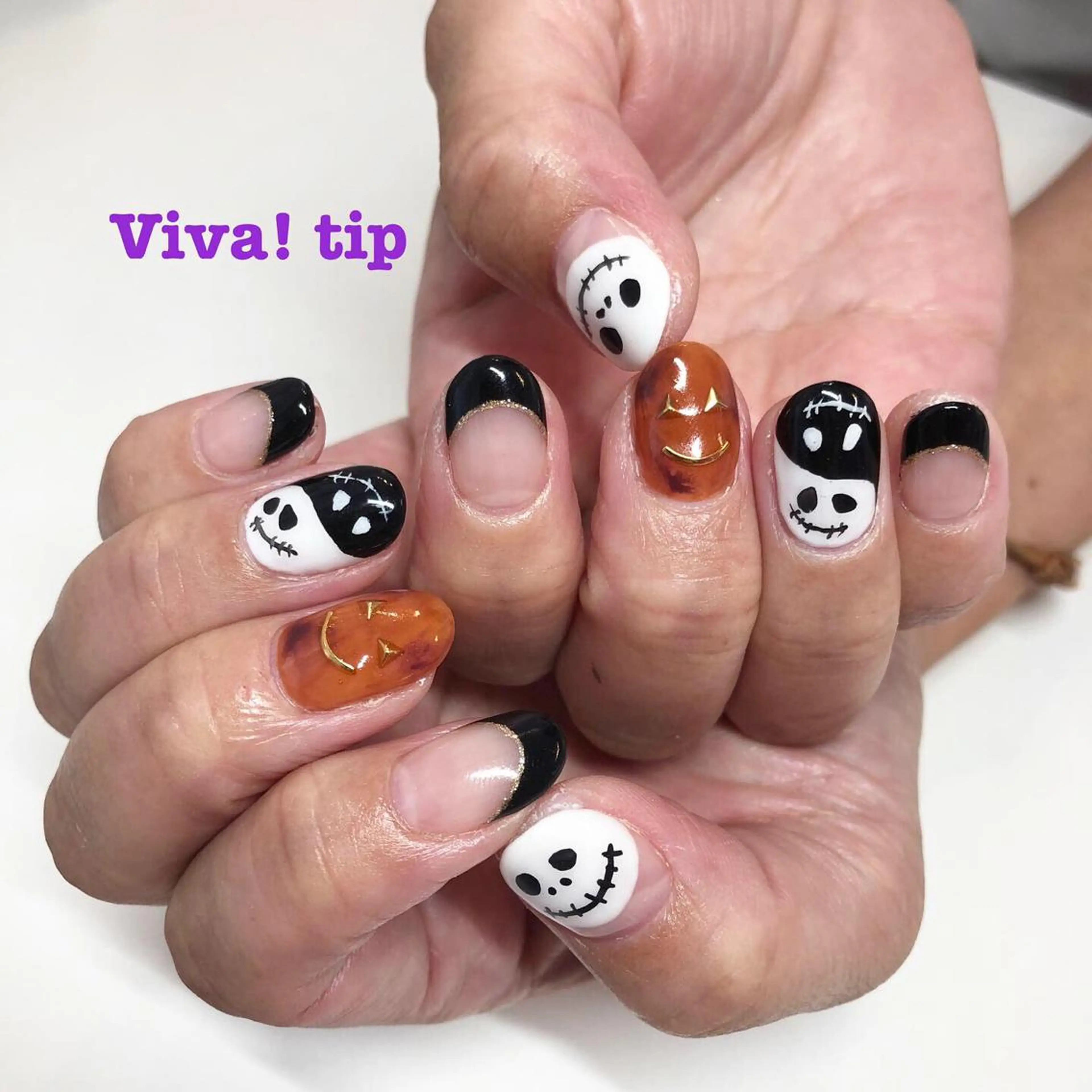 ネイル べっ甲ネイル ハロウィン Viva!tip ビバティップネイルのネイルデザイン