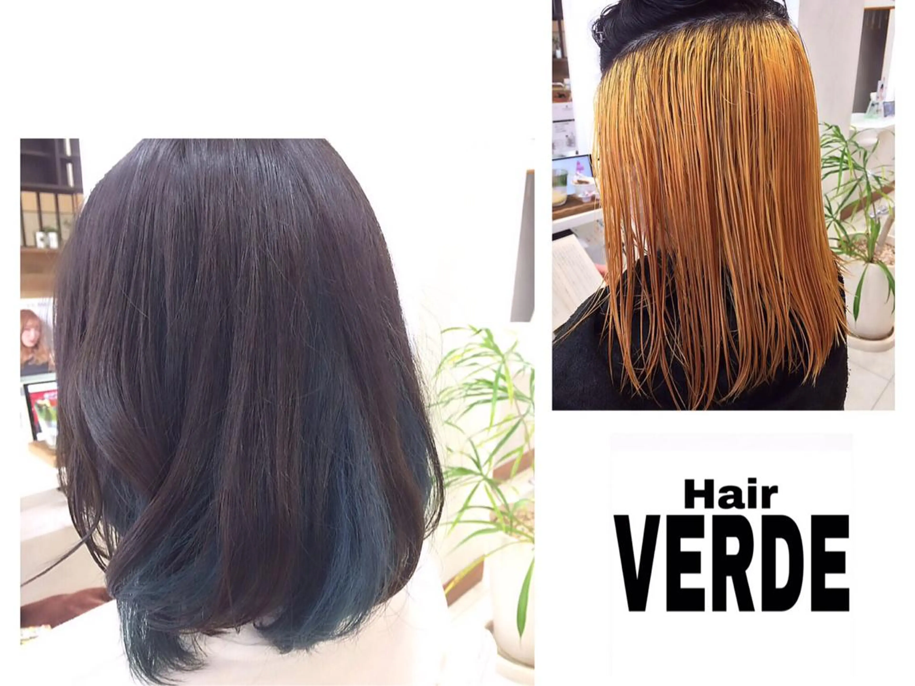 ミディアム カラー ブリーチ ブルーカラー インナーカラー カット ヘアカラー トリートメント いけだ ゆうのヘアスタイル