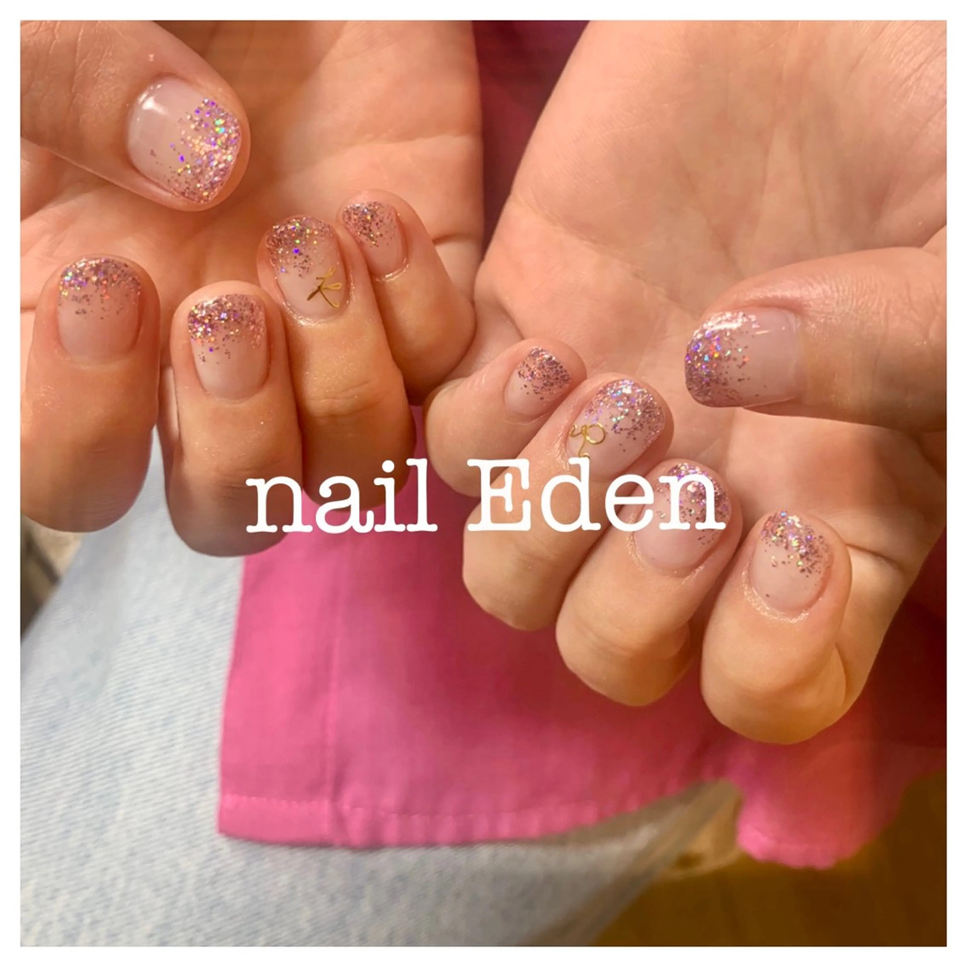 ネイル ラメ(グリッター) ラメグラデーション Eden ♾️のネイルデザイン