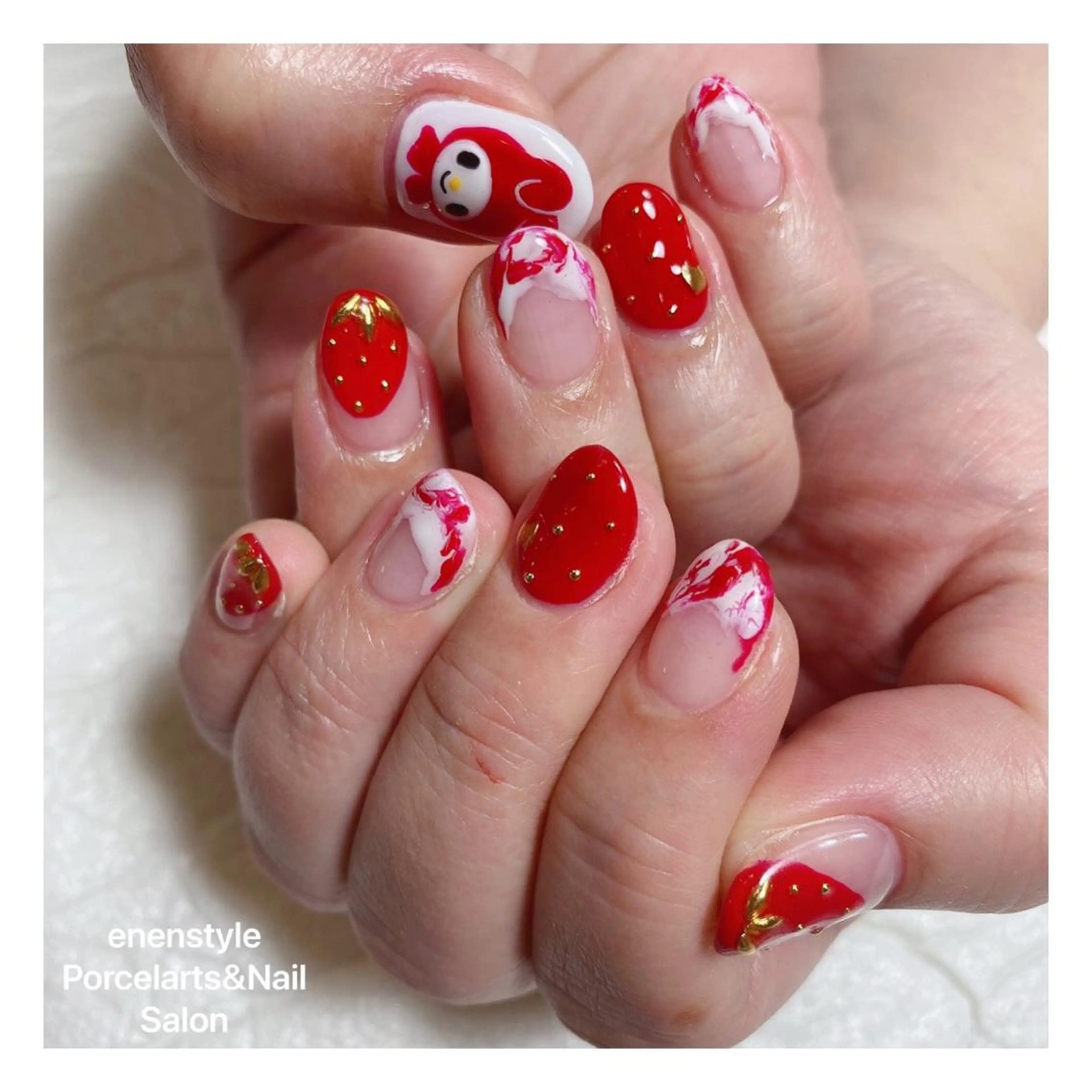 ミディアム ネイル ハンドネイル 👑enen style👑のネイルデザイン