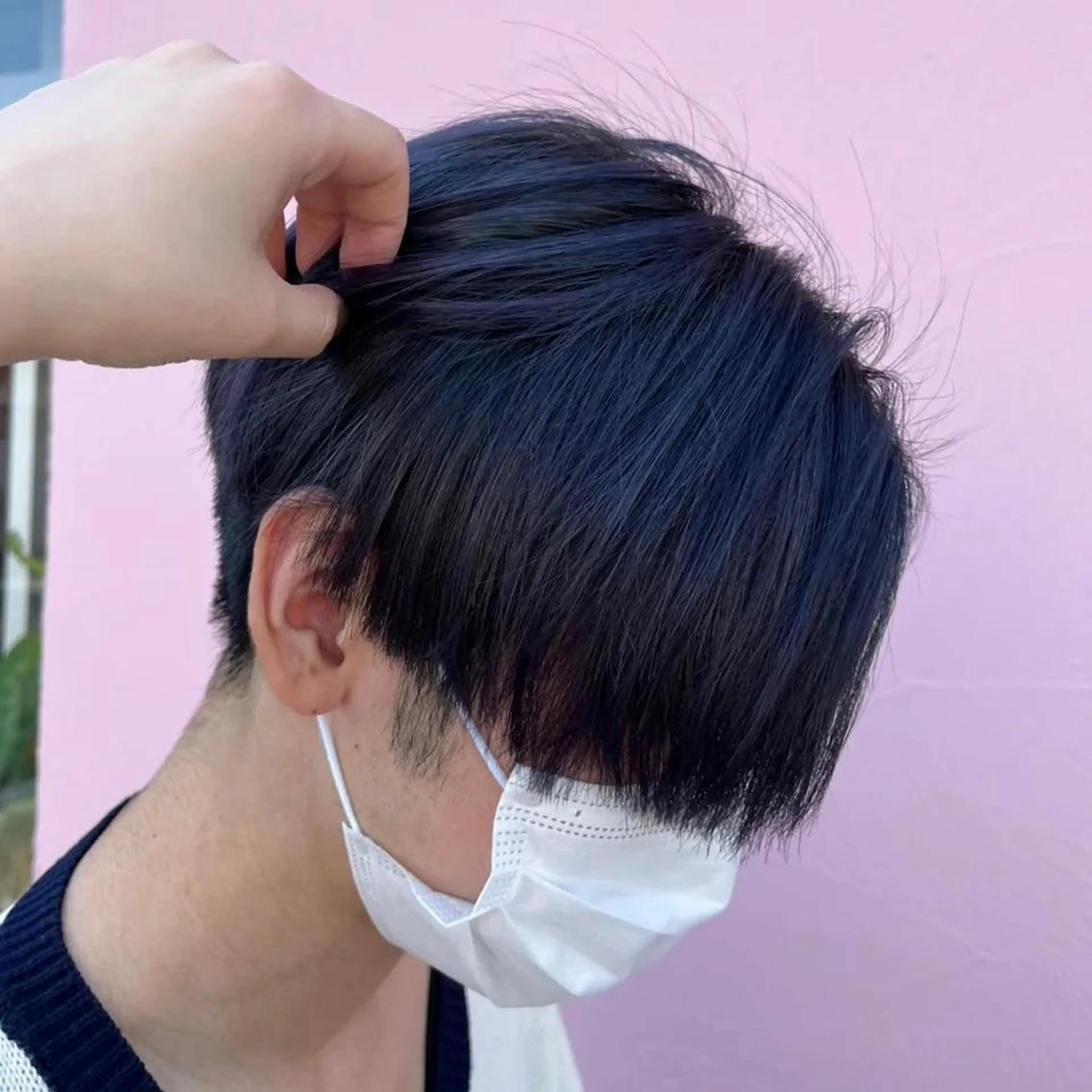 ショート カラー メンズ メンズブリーチ ブリーチ ブルーカラー ブルーラベンダー 透明感カラー ヘアカラー ♡ナナコ♡ レイヤー/艶髪のヘアスタイル