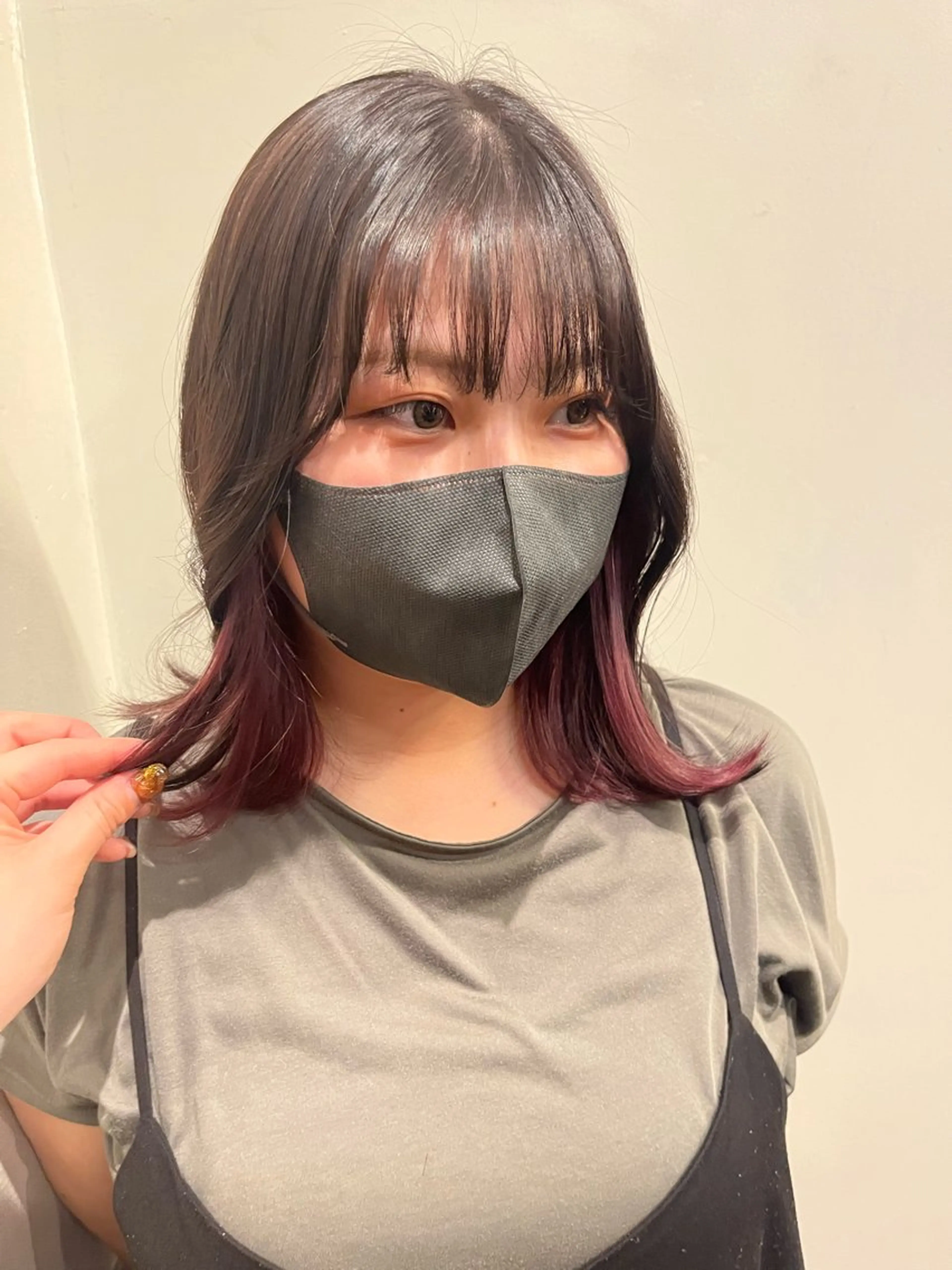 ミディアム カラー インナーカラー 山下 明子のヘアスタイル