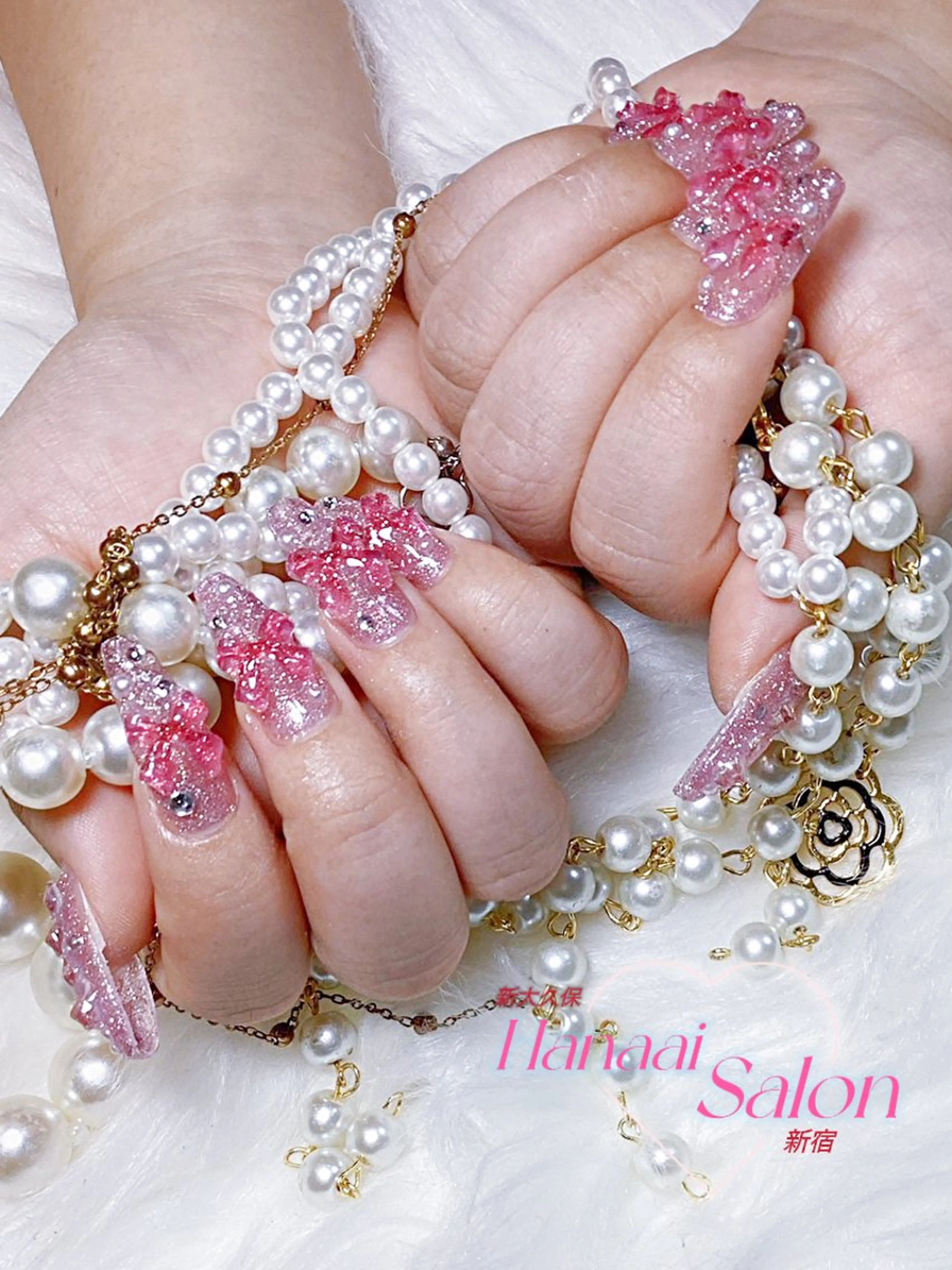 セミロング ハンドネイル Hanaai Salon新宿店のネイルデザイン