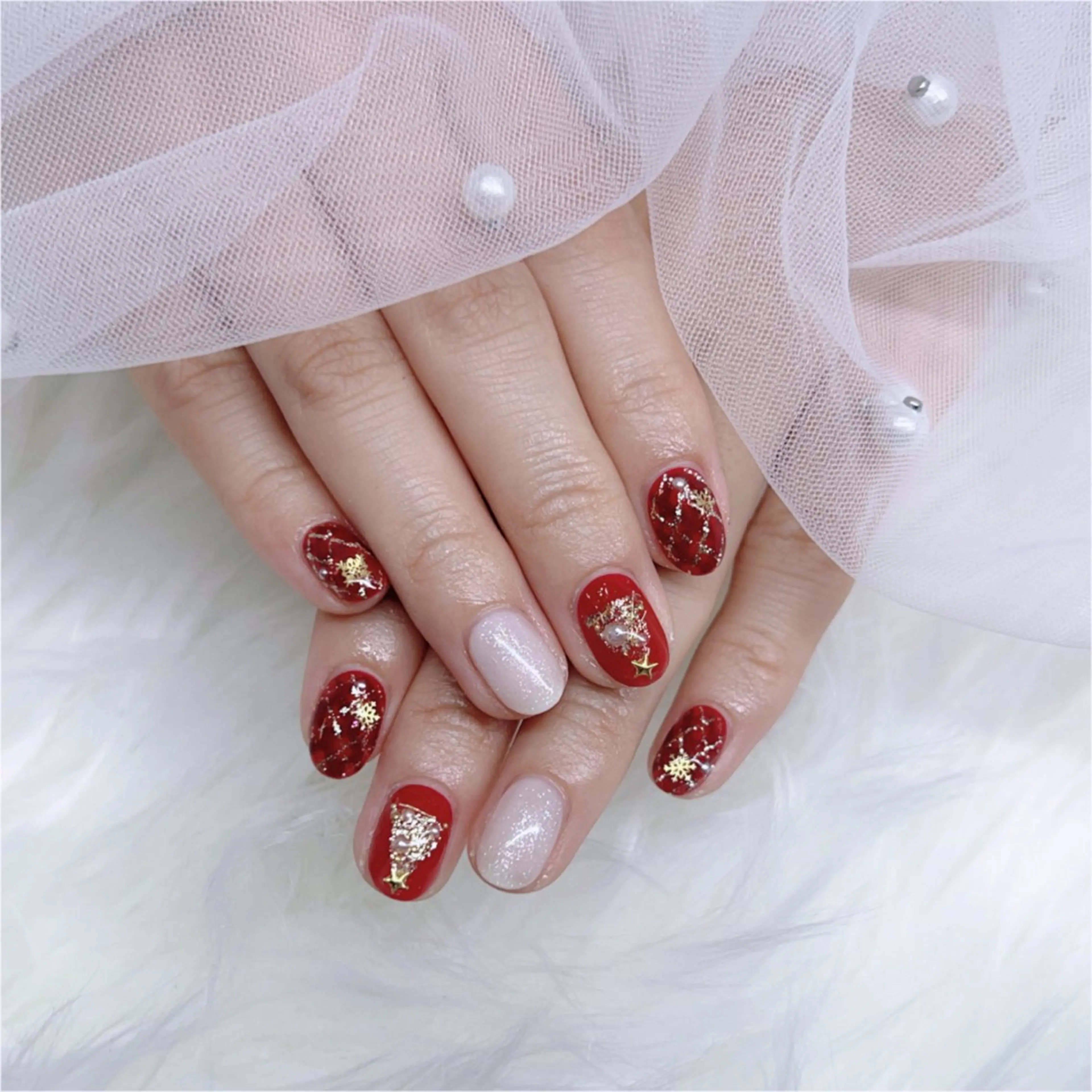 ネイル 冬ネイル クリスマス U.NI nail .のネイルデザイン