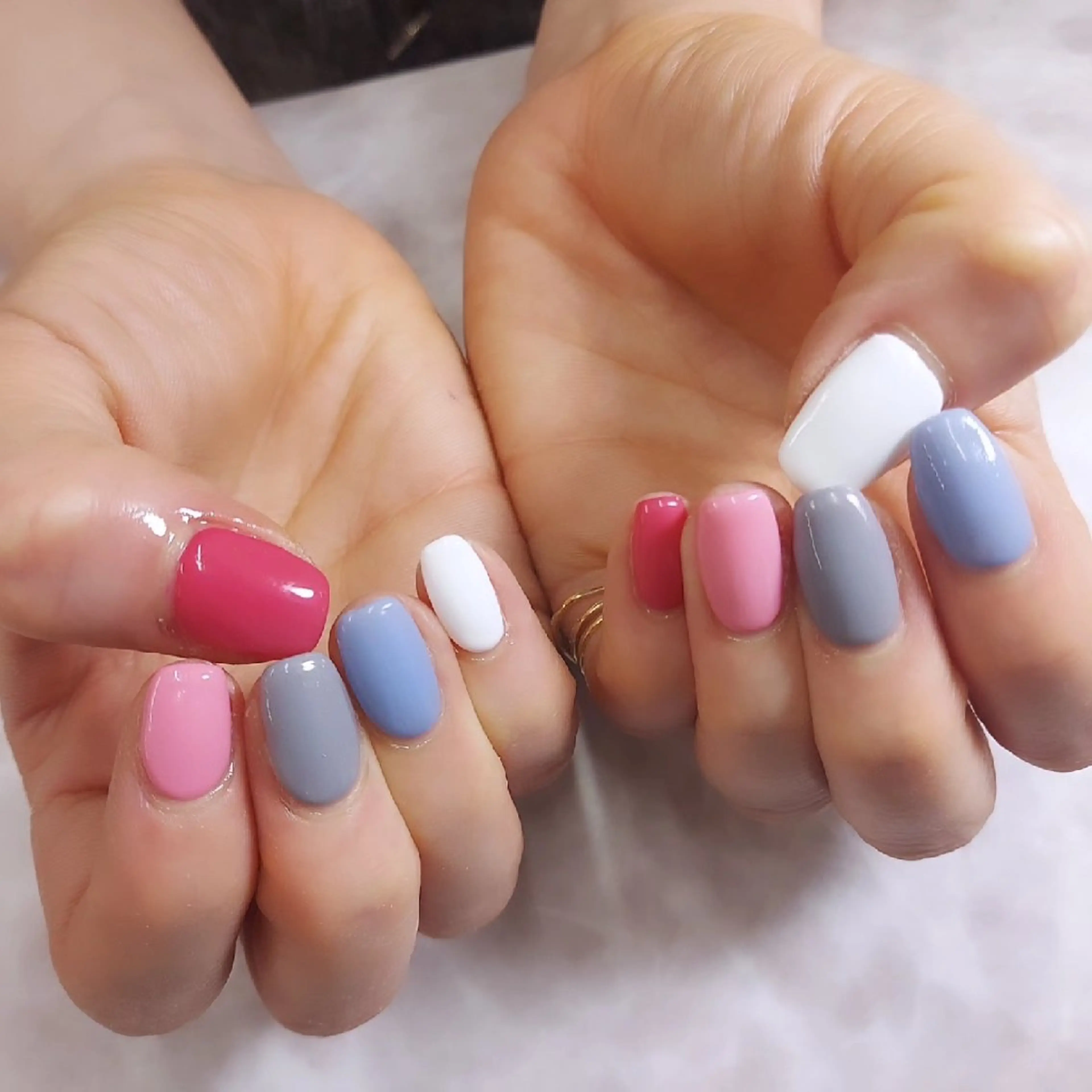 ネイル ハンドネイル Risa. h❤︎︎ ˊ˗のネイルデザイン