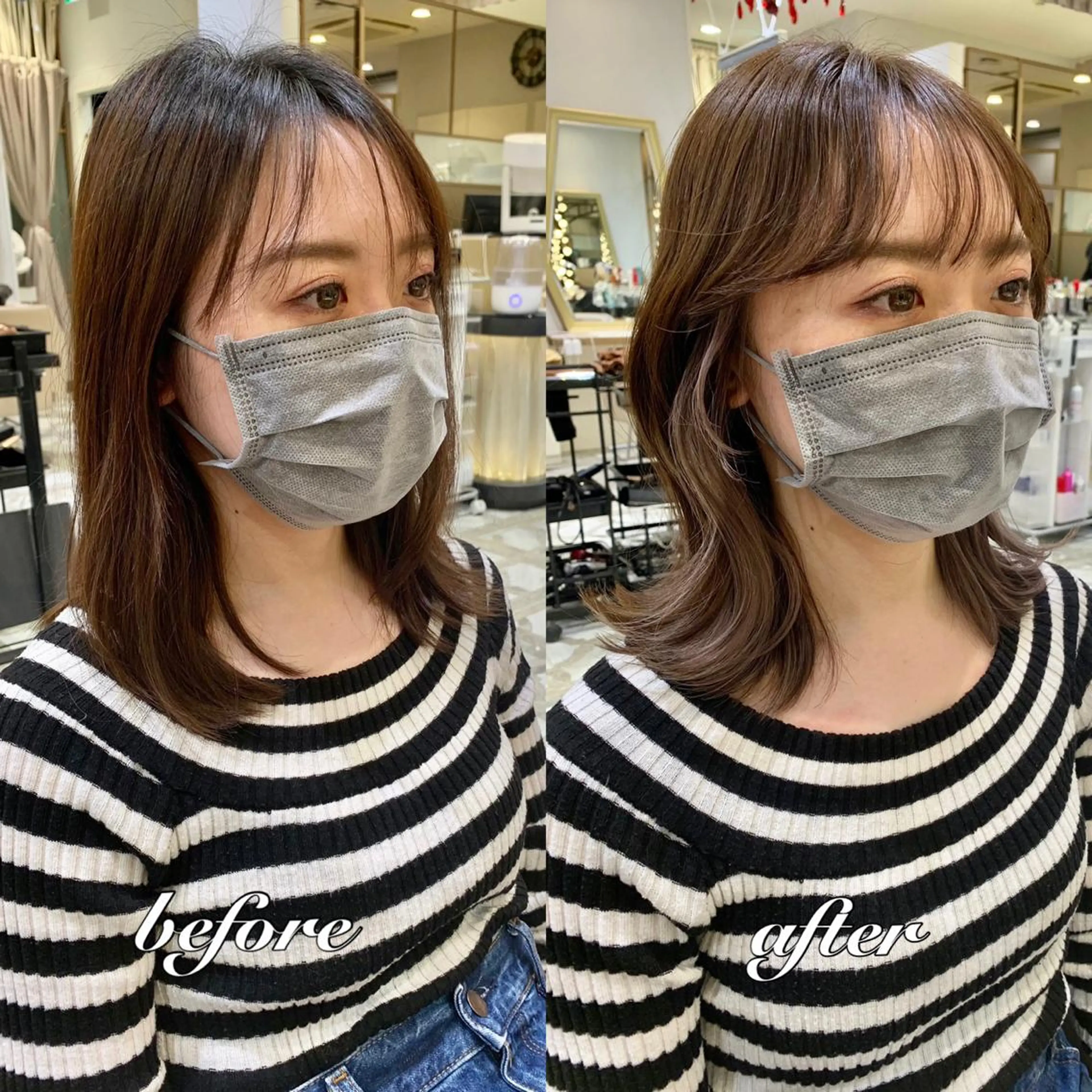 ミディアム カラー パーマ ヘアアレンジ メンズ キッズ ネイル マツエク・マツパ アイブロウ カット トリートメント 《褒められる》 透明感カラー/小嶋のヘアスタイル