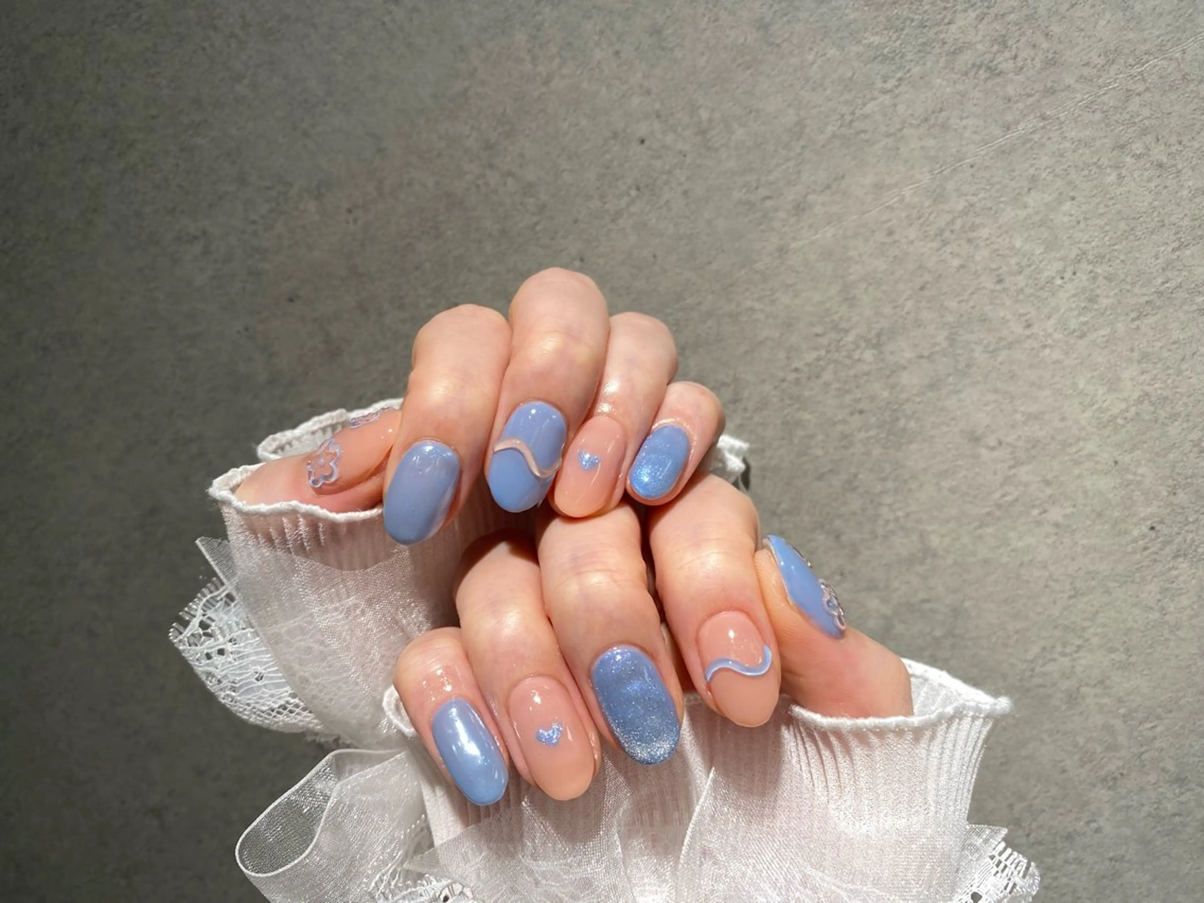 ネイル I-nailロング /ワンホン/キラキラのネイルデザイン