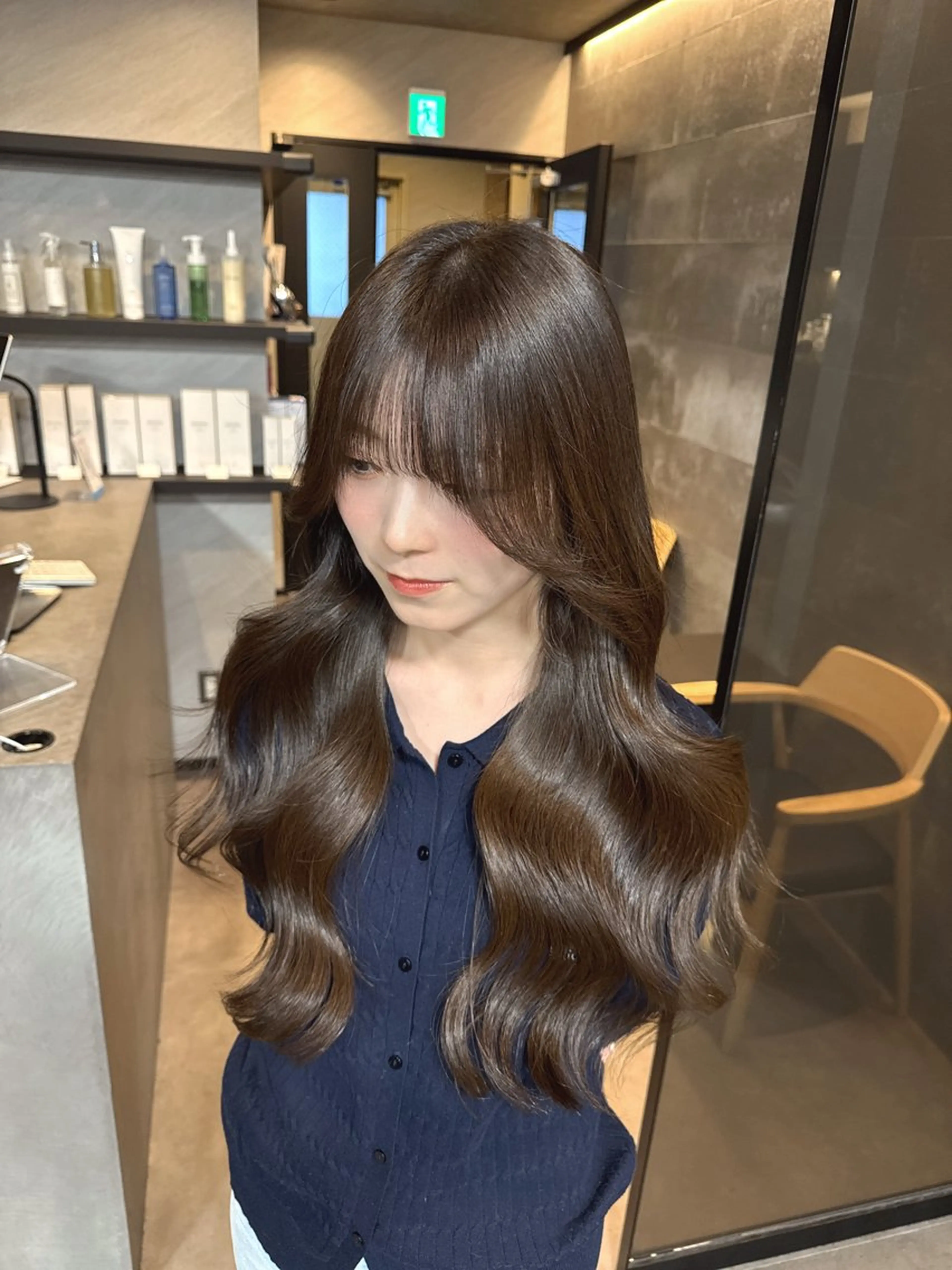 ロング カラー ヘアアレンジ ブリーチ ブラウンカラー ブリーチなしカラー トリートメント 韓国ヘア指名率 No. 1小堀京介のヘアスタイル