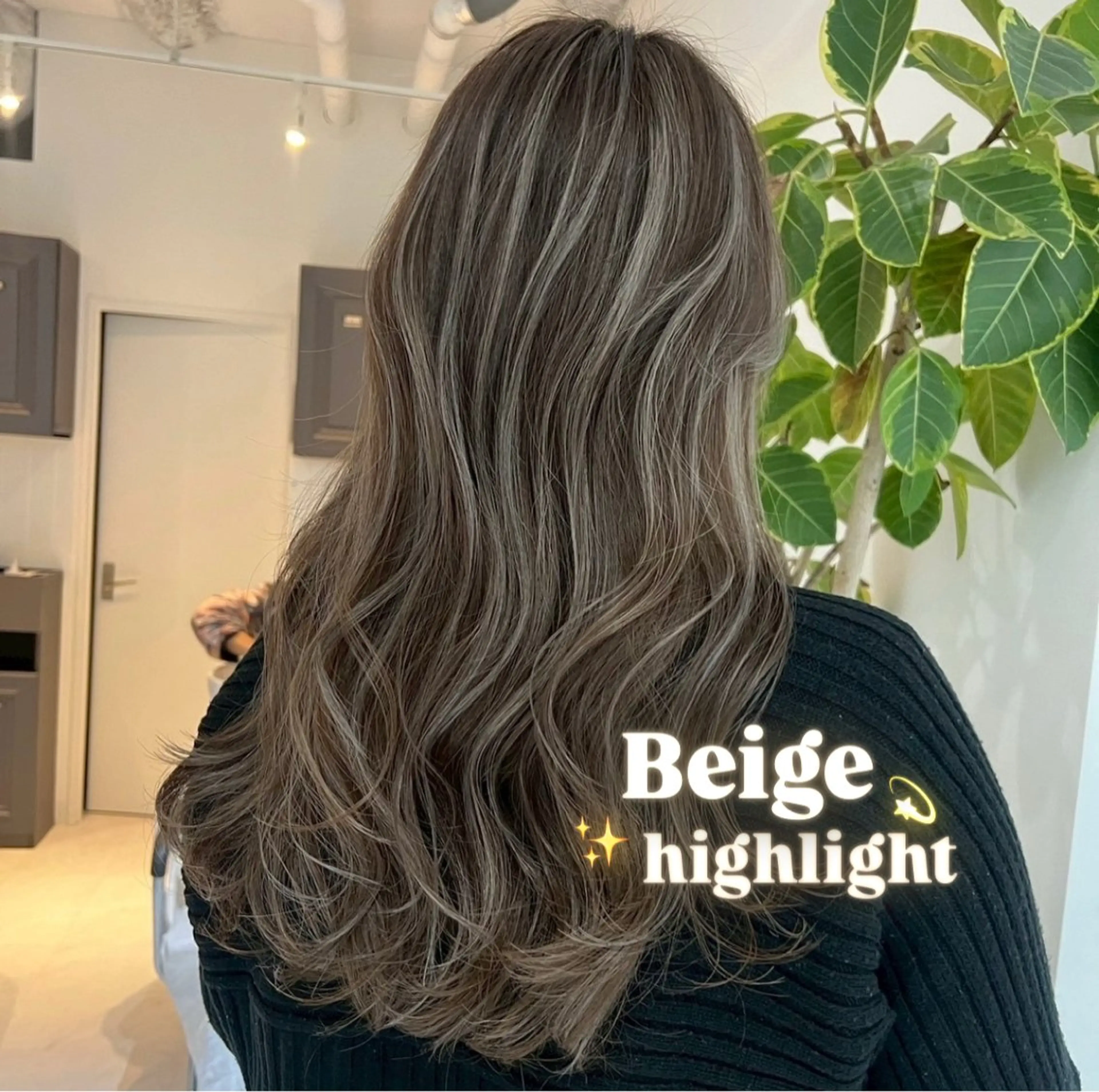 ロング ハイライト ヘアカラー yuuka 🖤韓国ヘア🖤のヘアスタイル