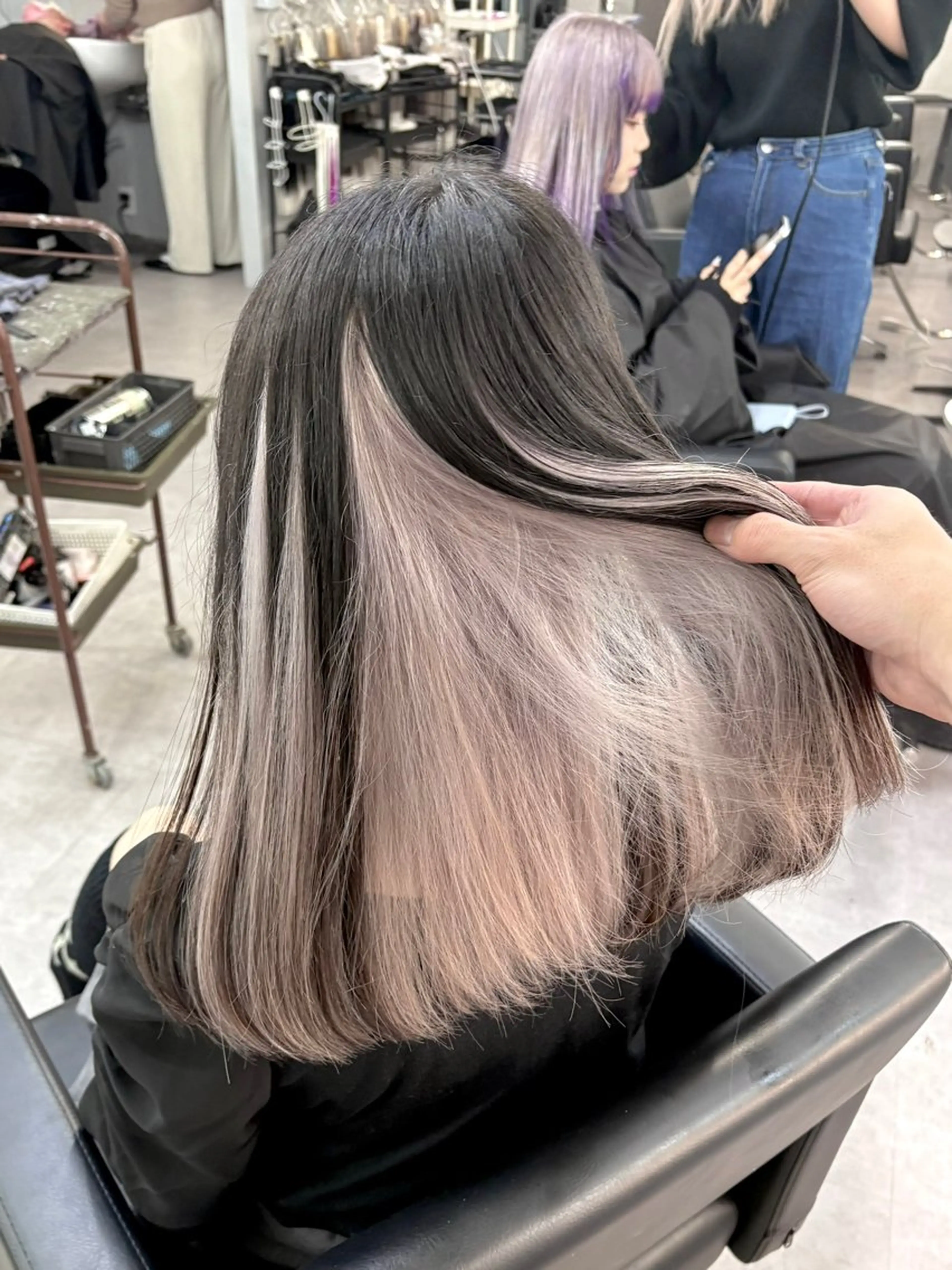 セミロング カラー ヘアカラー 大阪ケアブリーチ/ ミルクティーベージュのヘアスタイル