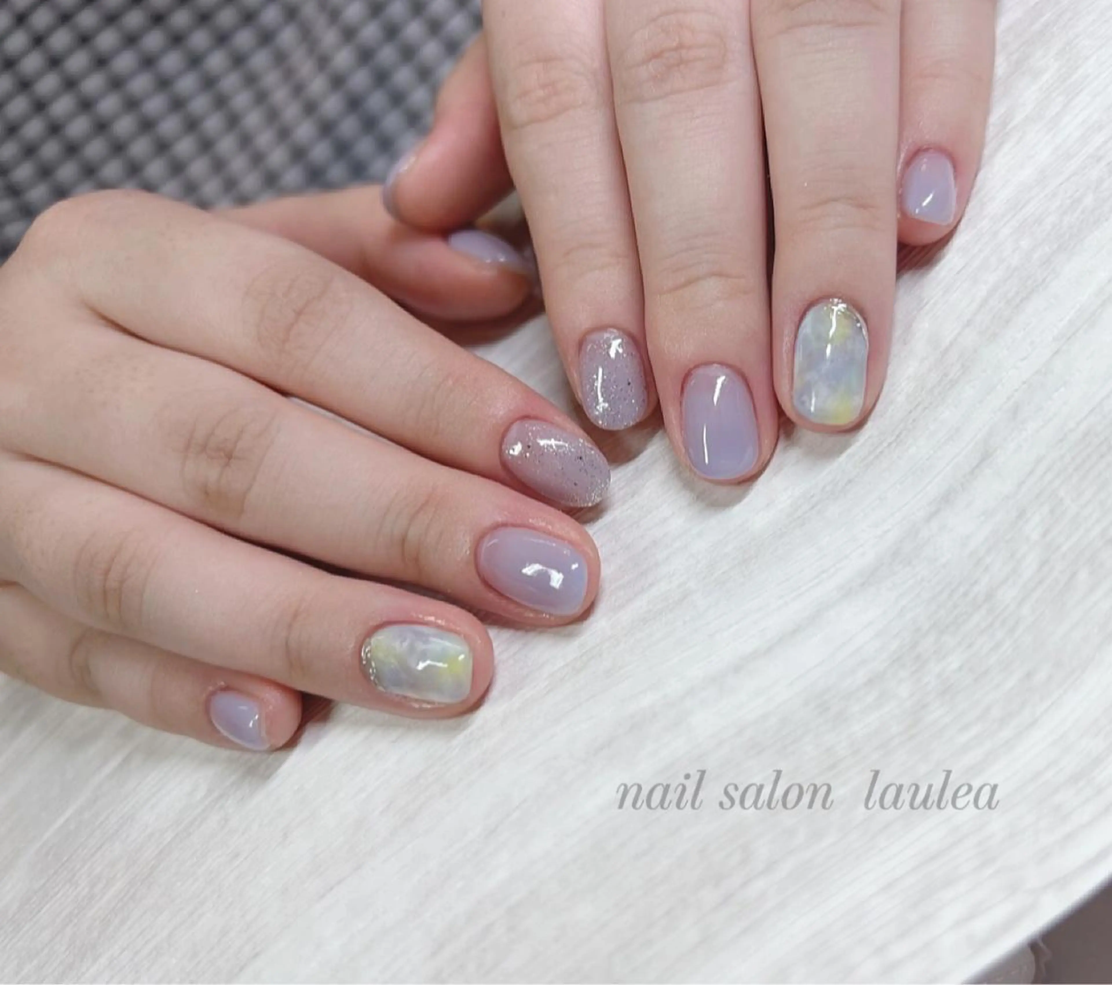 ネイル ラメ(グリッター) ミラーネイル シンプルネイル ハンドネイル nail salon Lauleaのネイルデザイン