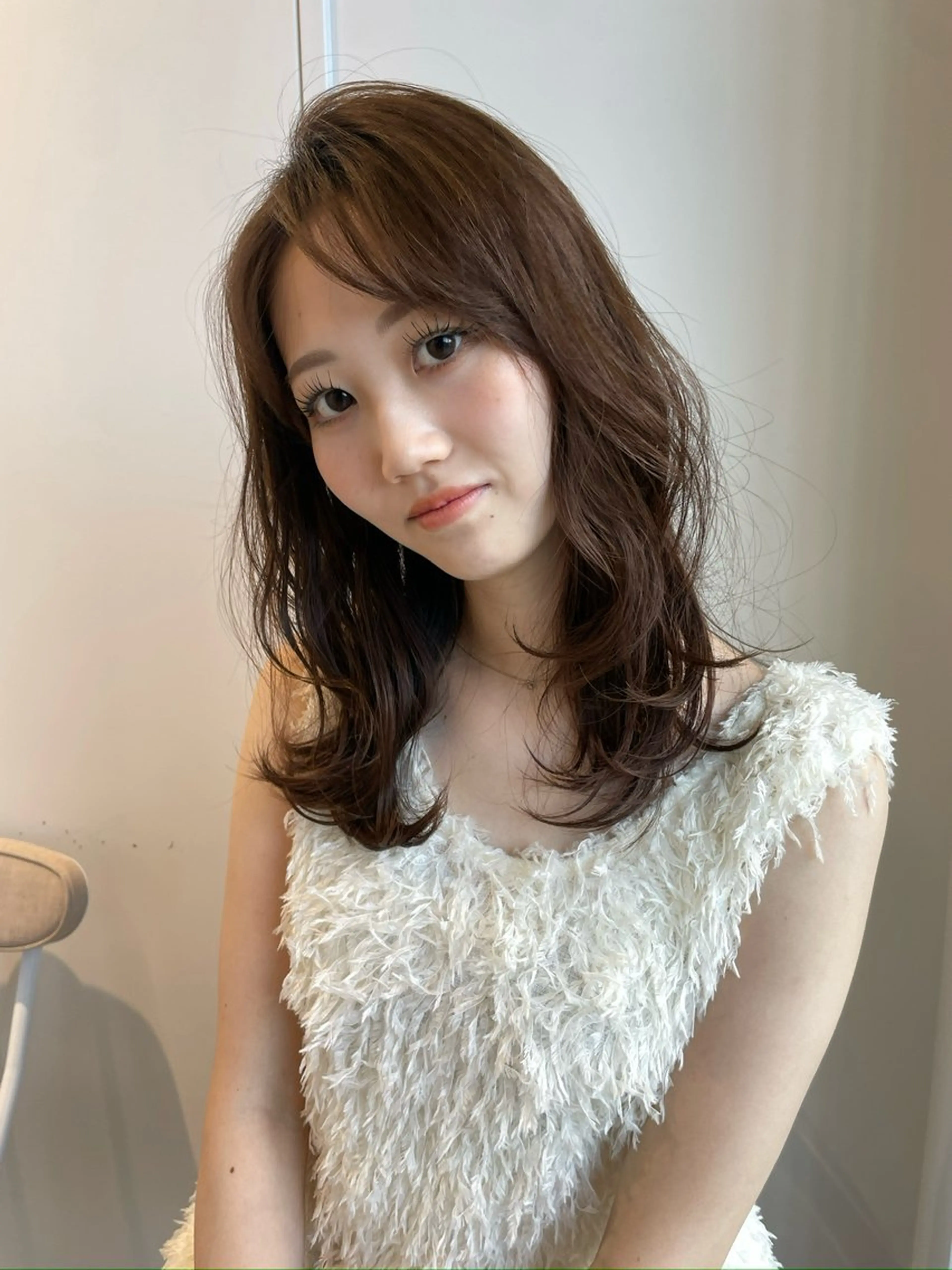 ミディアム カラー カット ヘアカラー 抜け感ボブ×パーマ |kazaneのヘアスタイル