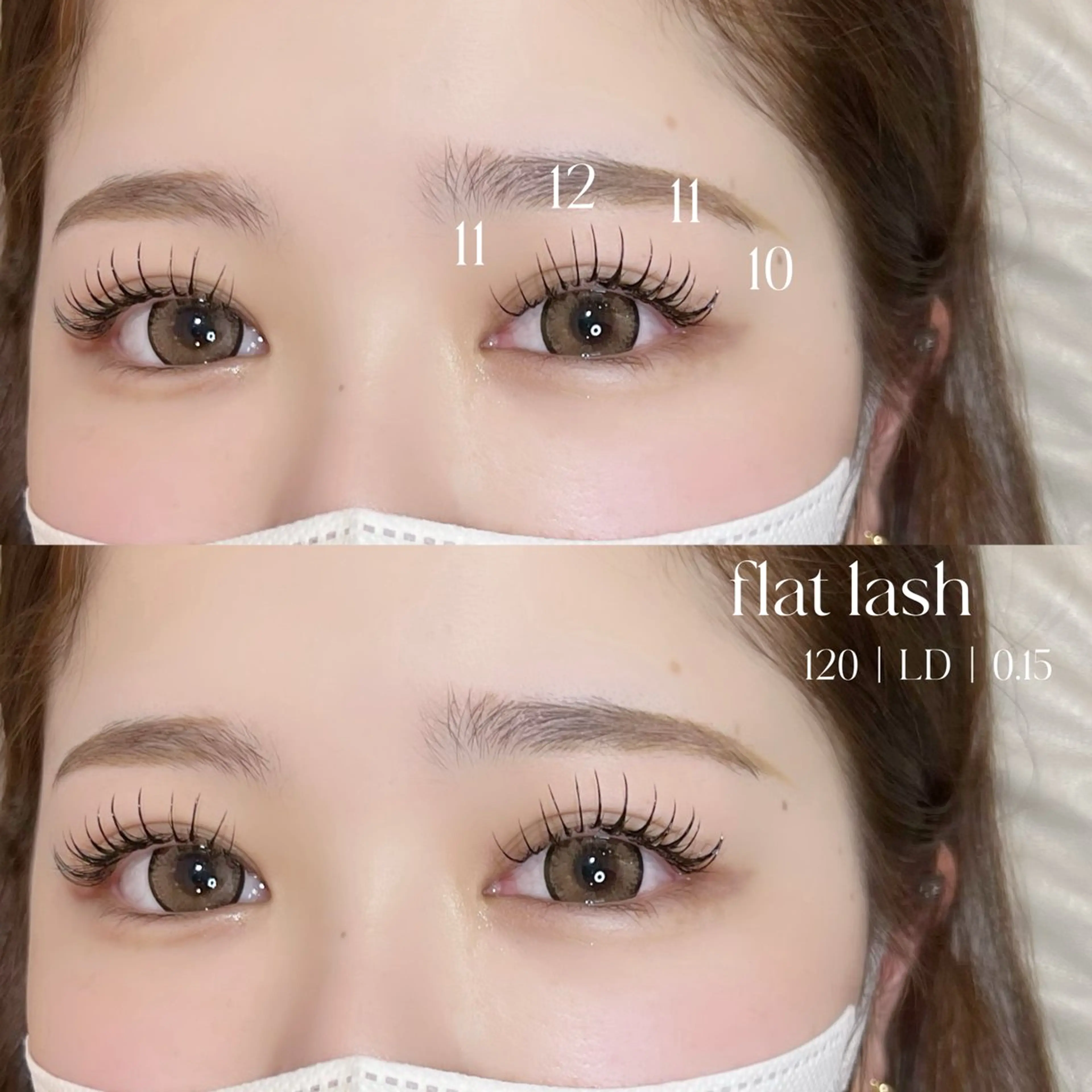 〈マツエク〉🎀LD/LCカール🎀フラットラッシュ120本¥7,920→¥6,820🍒初回オフ無料！！の写真