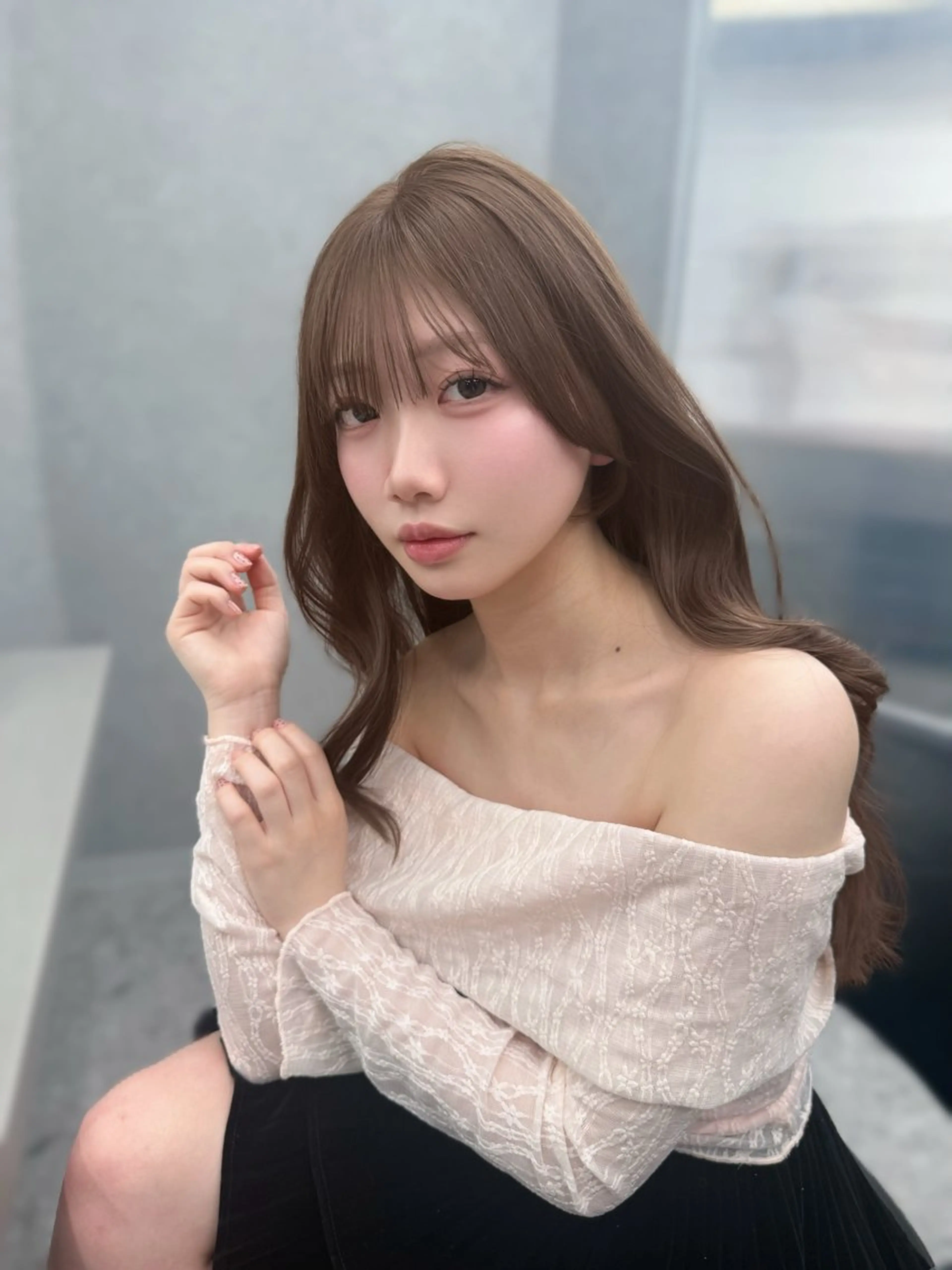 ロング カラー 顔周りカット 韓国風ヘア レイヤーカット カット ヘアカラー レイヤーカット /顔周り/和奏︎♪のヘアスタイル