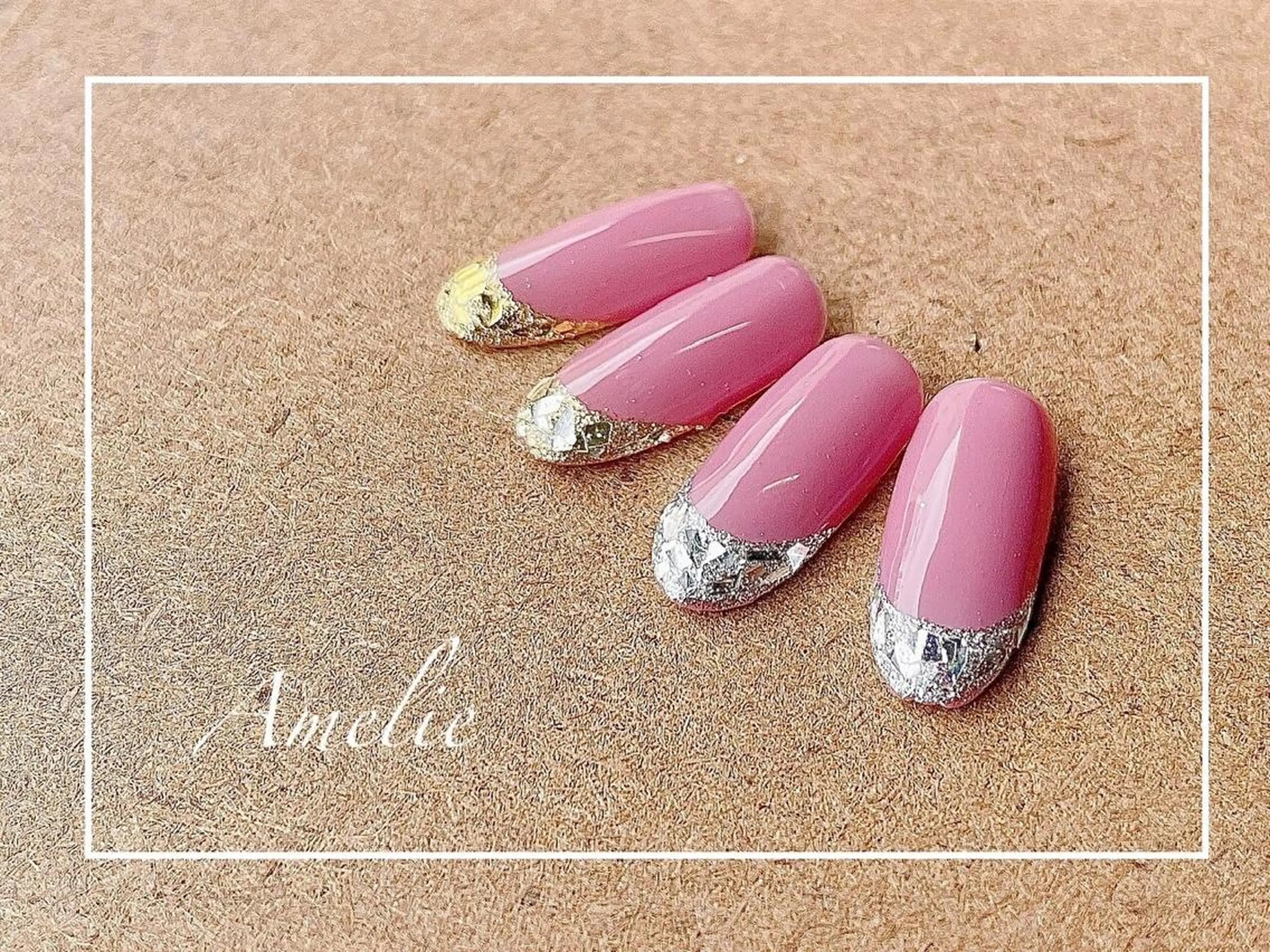 ネイル フレンチネイル ガラスフレンチ いちじゅう あおいのネイルデザイン