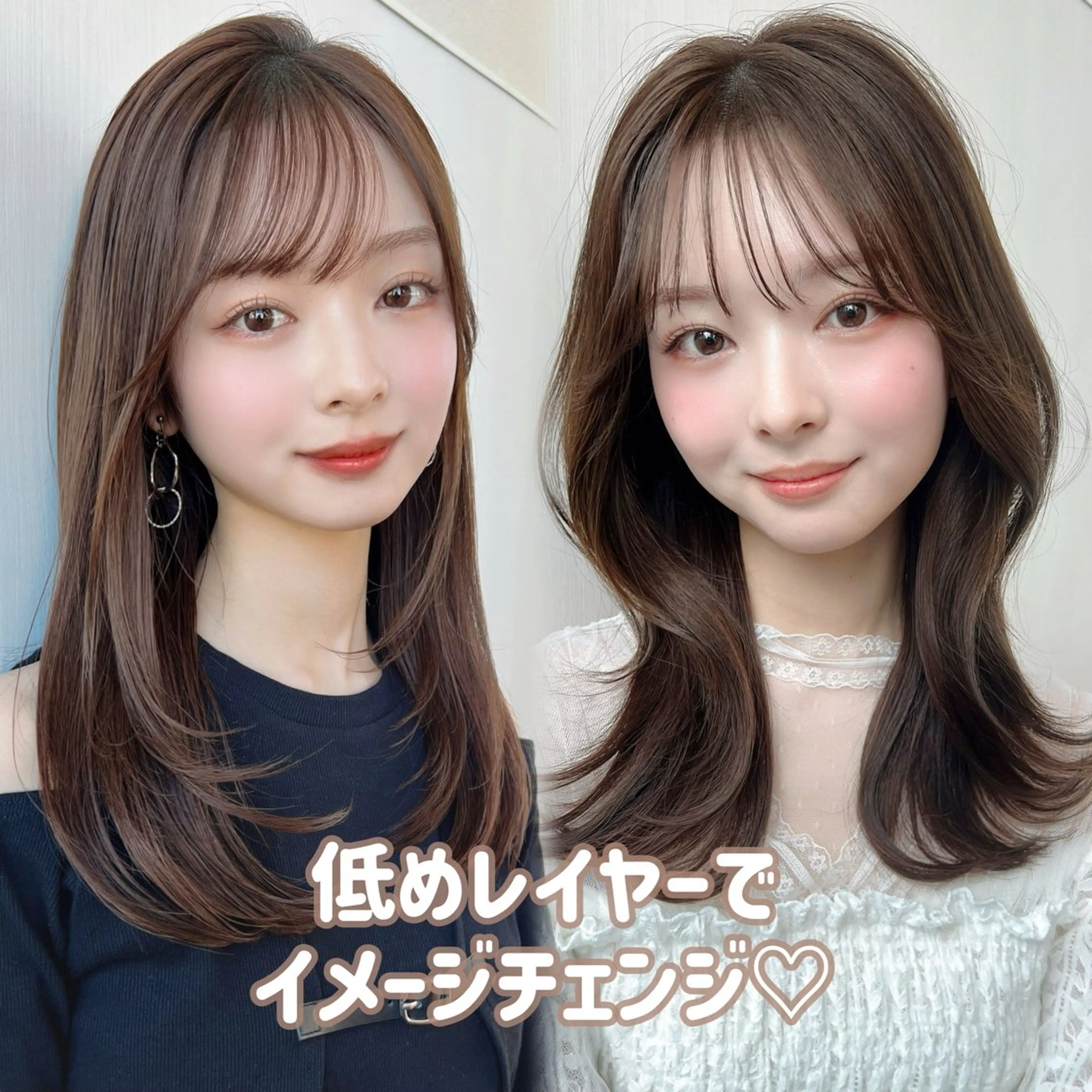 ミディアム カラー カット トリートメント RIHO/愛されモテ /透明感カラーのヘアスタイル